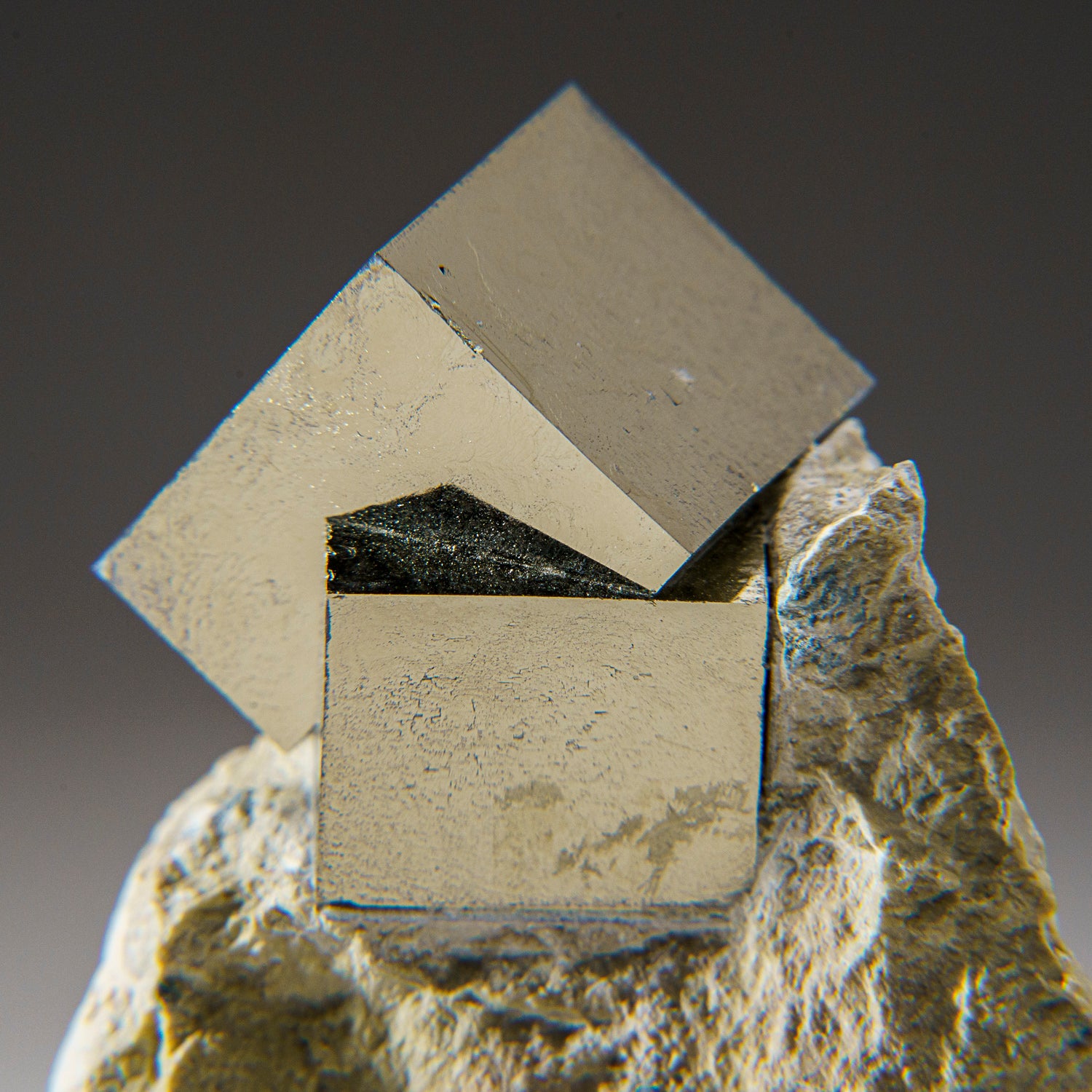 Pyrite Cube on Basalt from Navajún, La Rioja Province, Spain (202 grams)