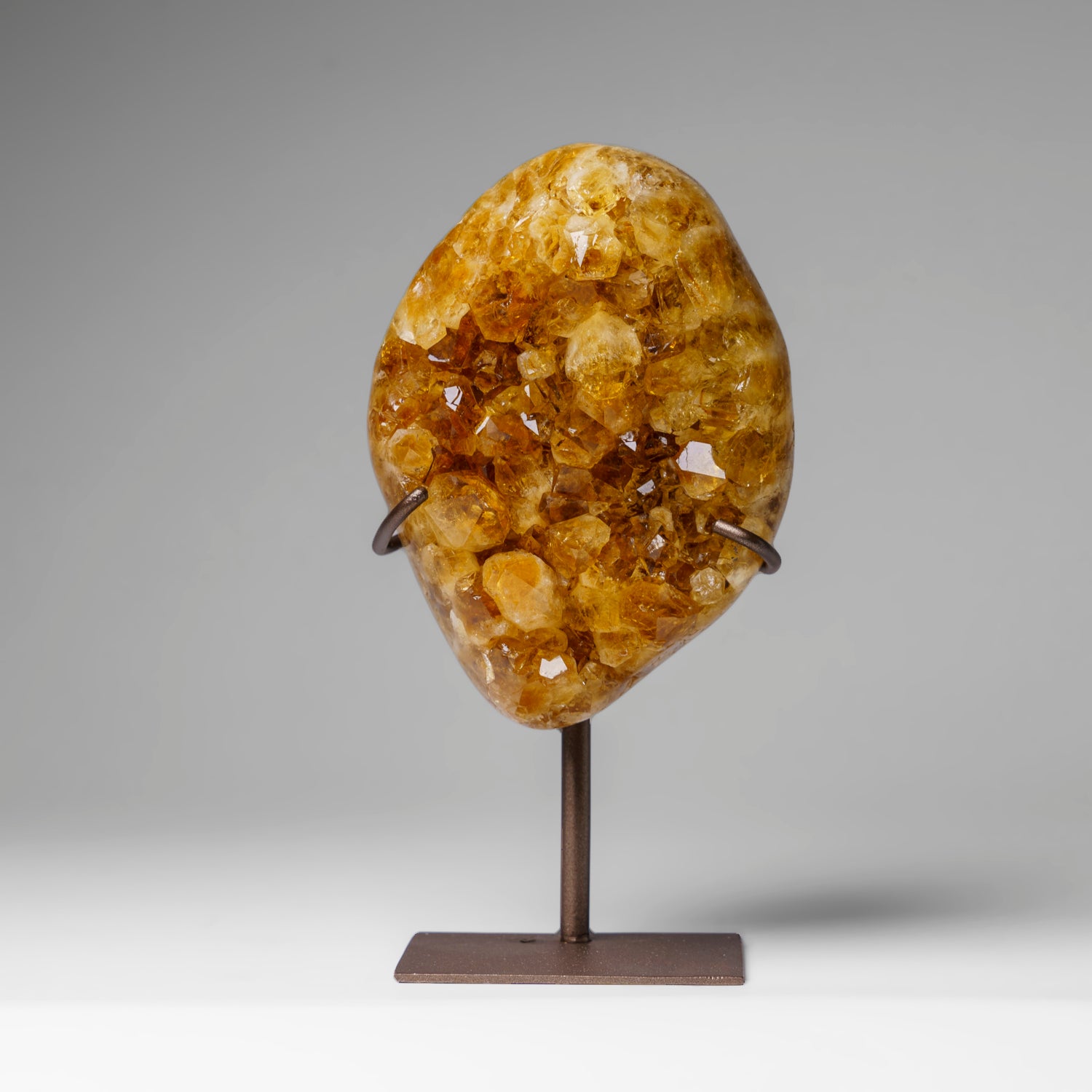 Genuine Citrine Crystal Cluster on Metal Stand (7", 3.5 lbs)