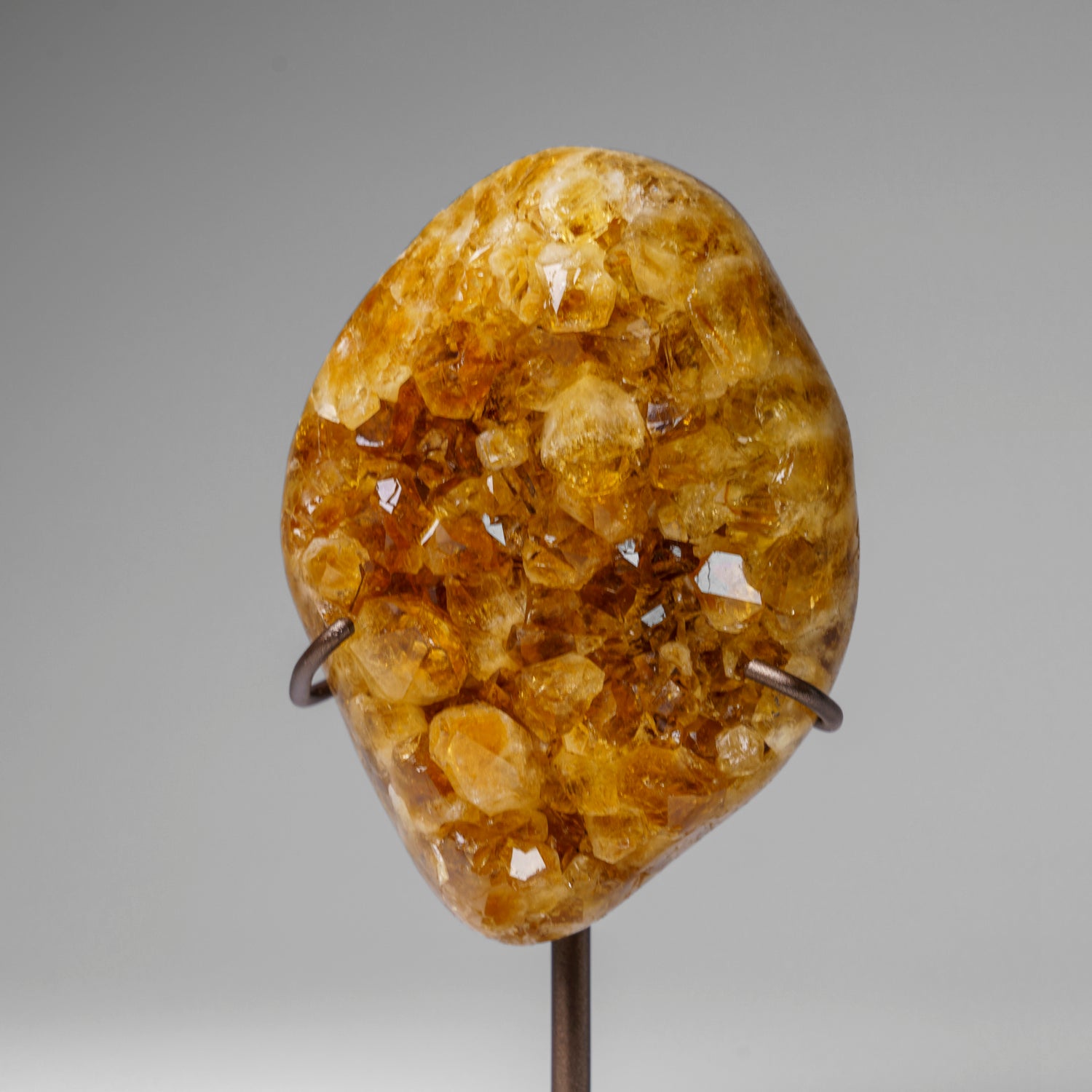 Genuine Citrine Crystal Cluster on Metal Stand (7", 3.5 lbs)