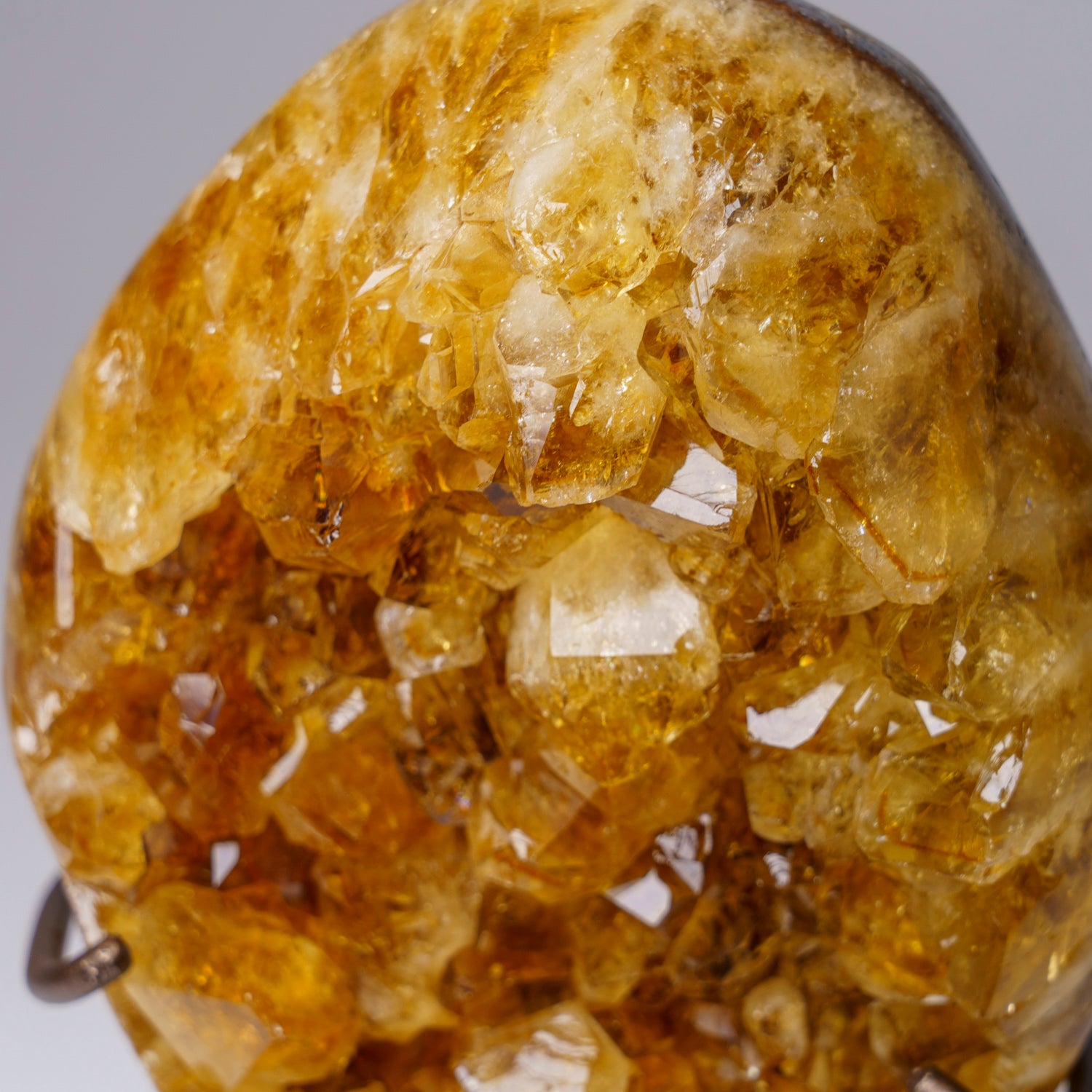 Genuine Citrine Crystal Cluster on Metal Stand (7", 3.5 lbs)