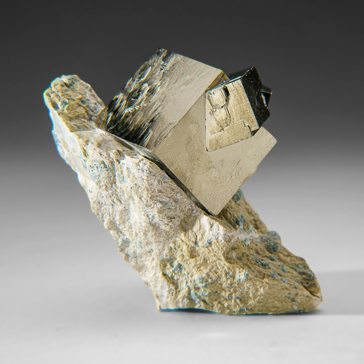Pyrite Cube on Basalt from Navajún, La Rioja Province, Spain (208 grams)