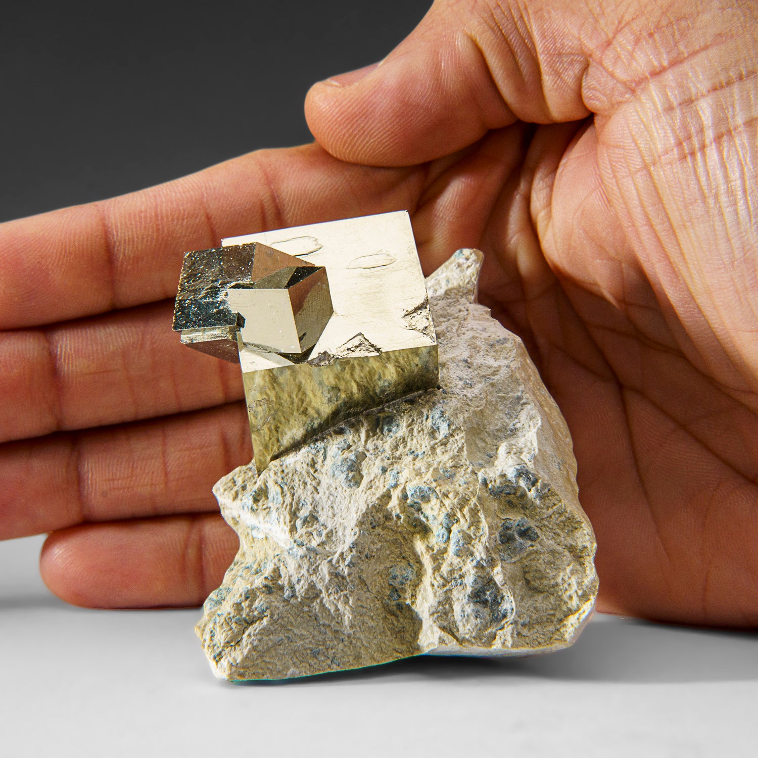 Pyrite Cube on Basalt from Navajún, La Rioja Province, Spain (208 grams)