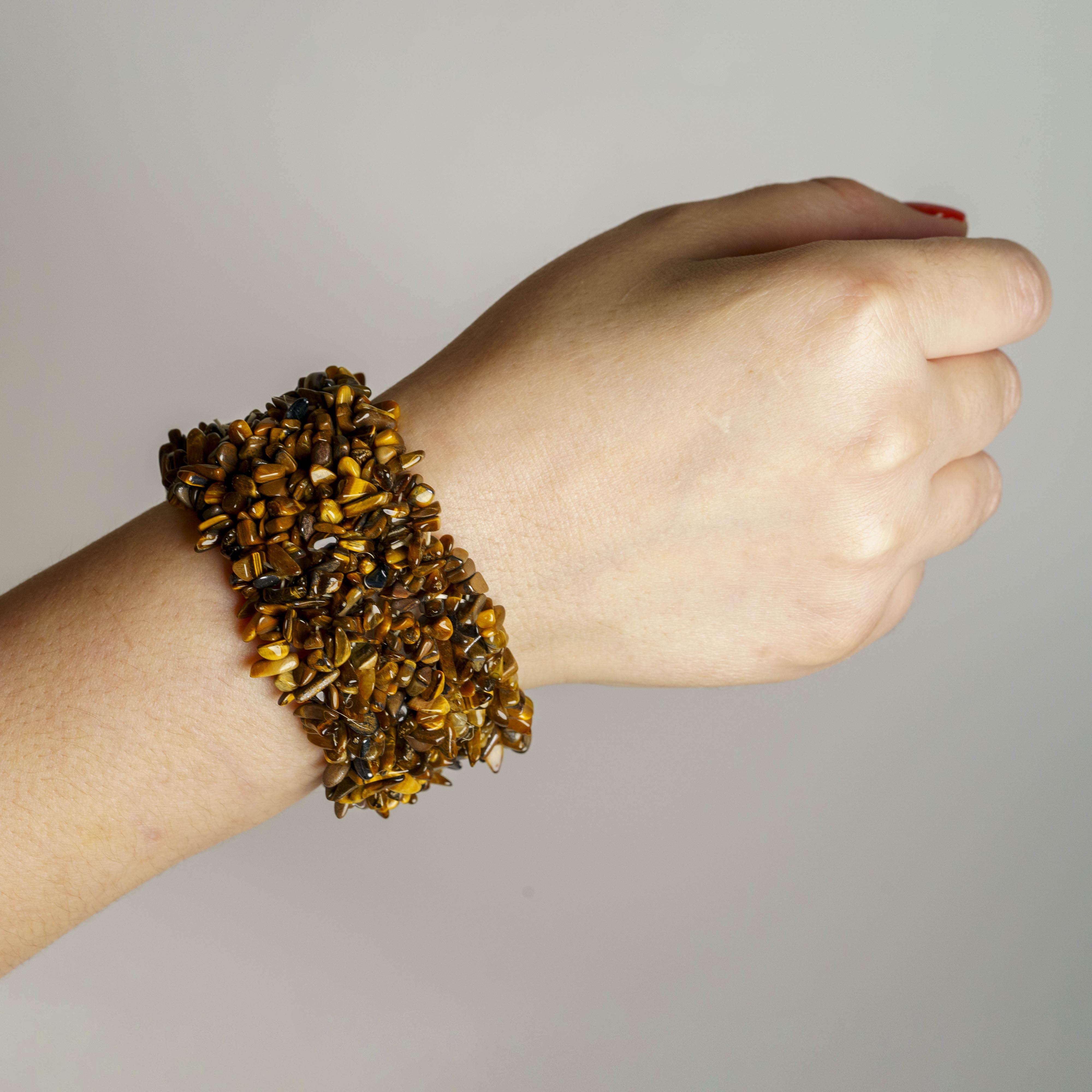 Genuine Tiger's Eye Cuff Gem Bracelet