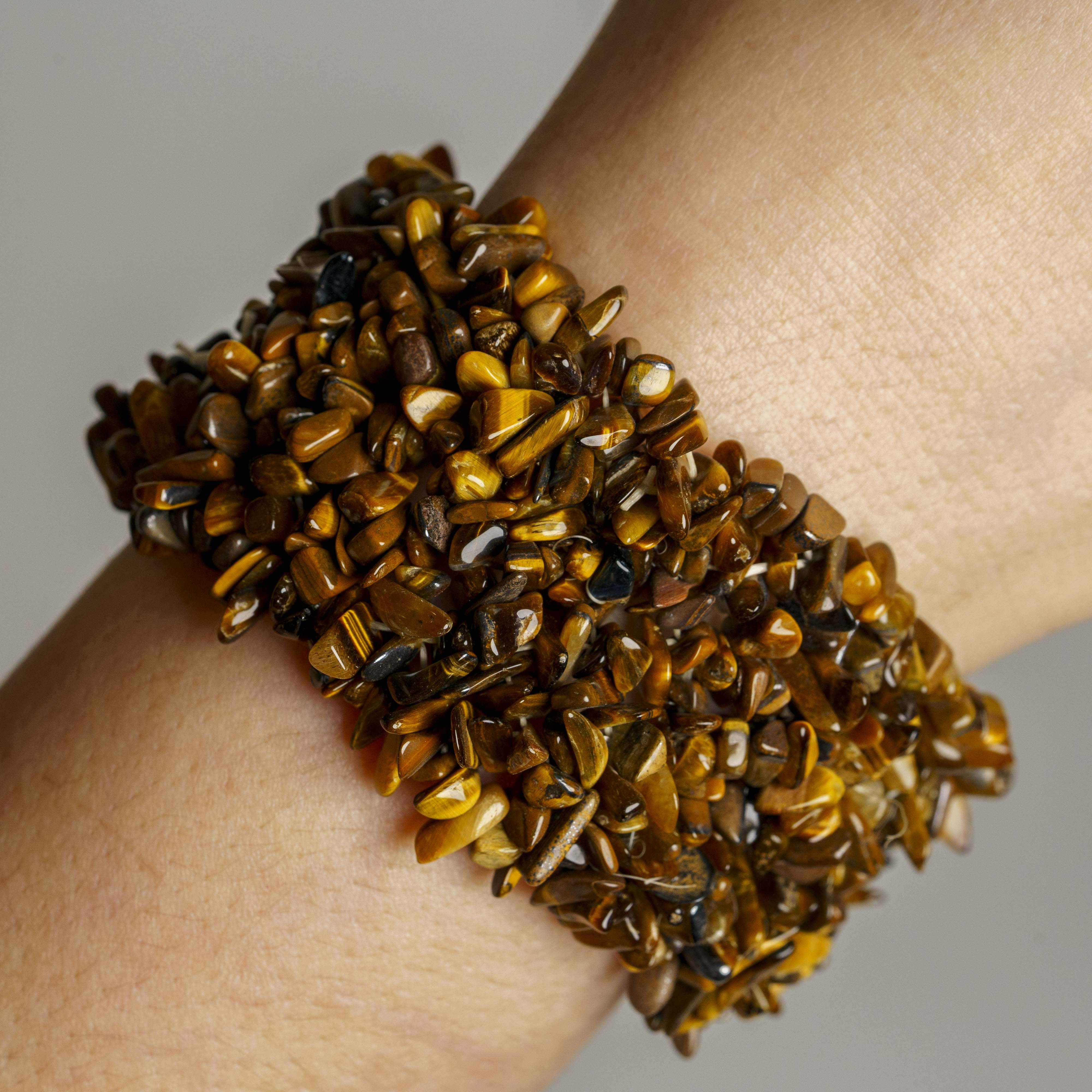 Genuine Tiger's Eye Cuff Gem Bracelet