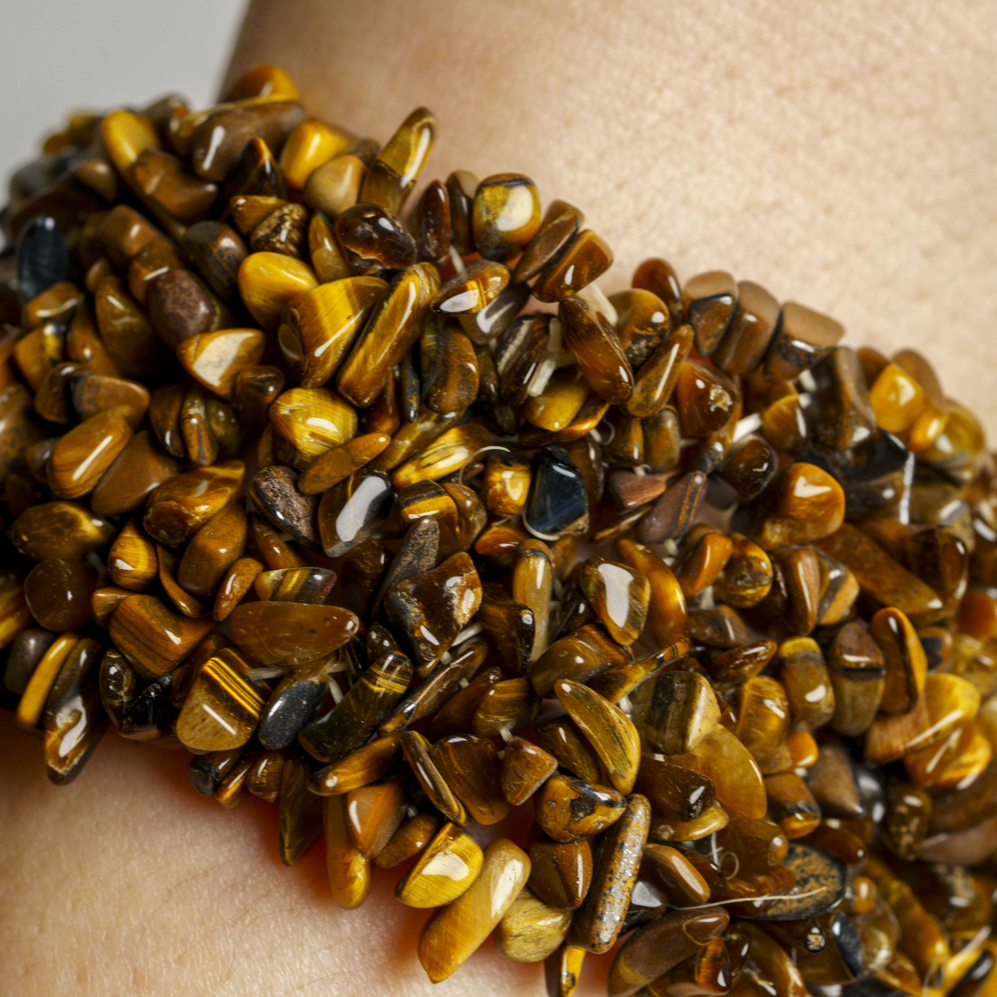 Genuine Tiger's Eye Cuff Gem Bracelet