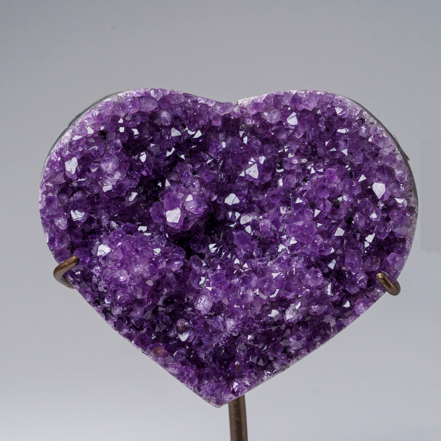 Genuine Amethyst Crystal Cluster Heart on Stand from Brazil (2.5 lbs)