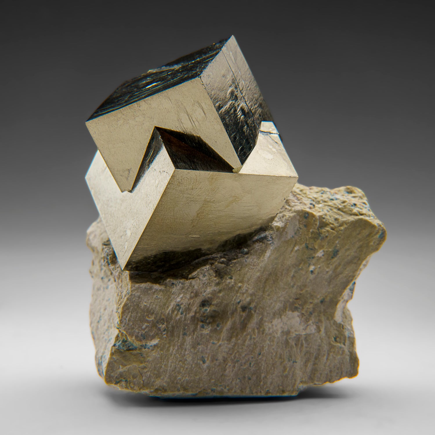 Pyrite Cube on Basalt from Navajún, La Rioja Province, Spain (446 grams)