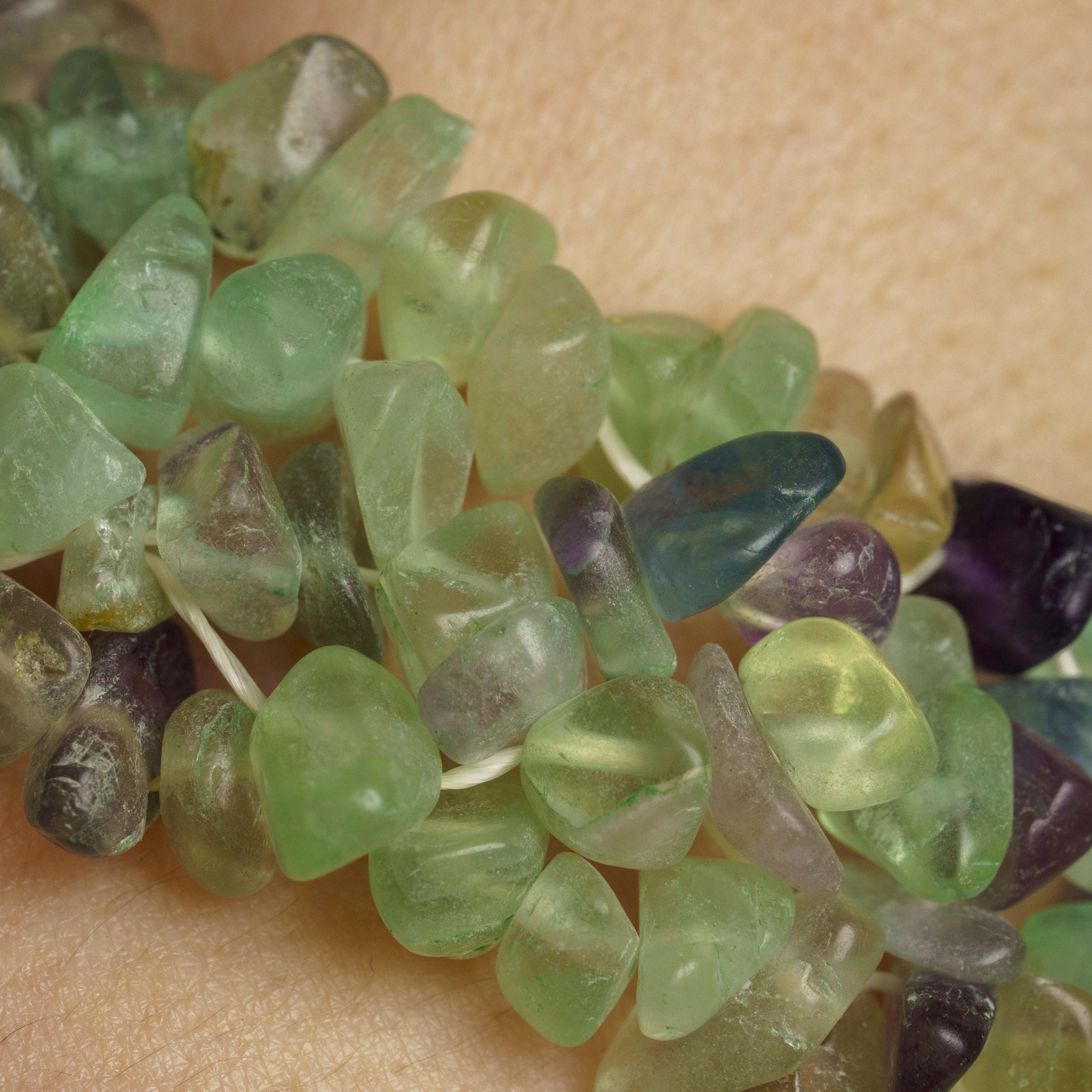 Genuine Flourite Gemstone 7 Inch Cuff Bracelet