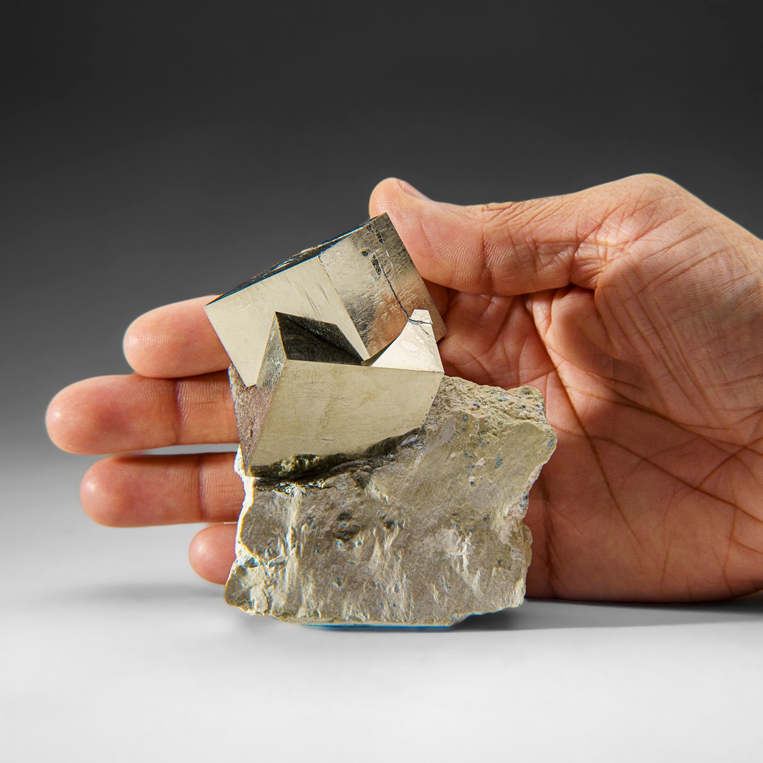 Pyrite Cube on Basalt from Navajún, La Rioja Province, Spain (446 grams)