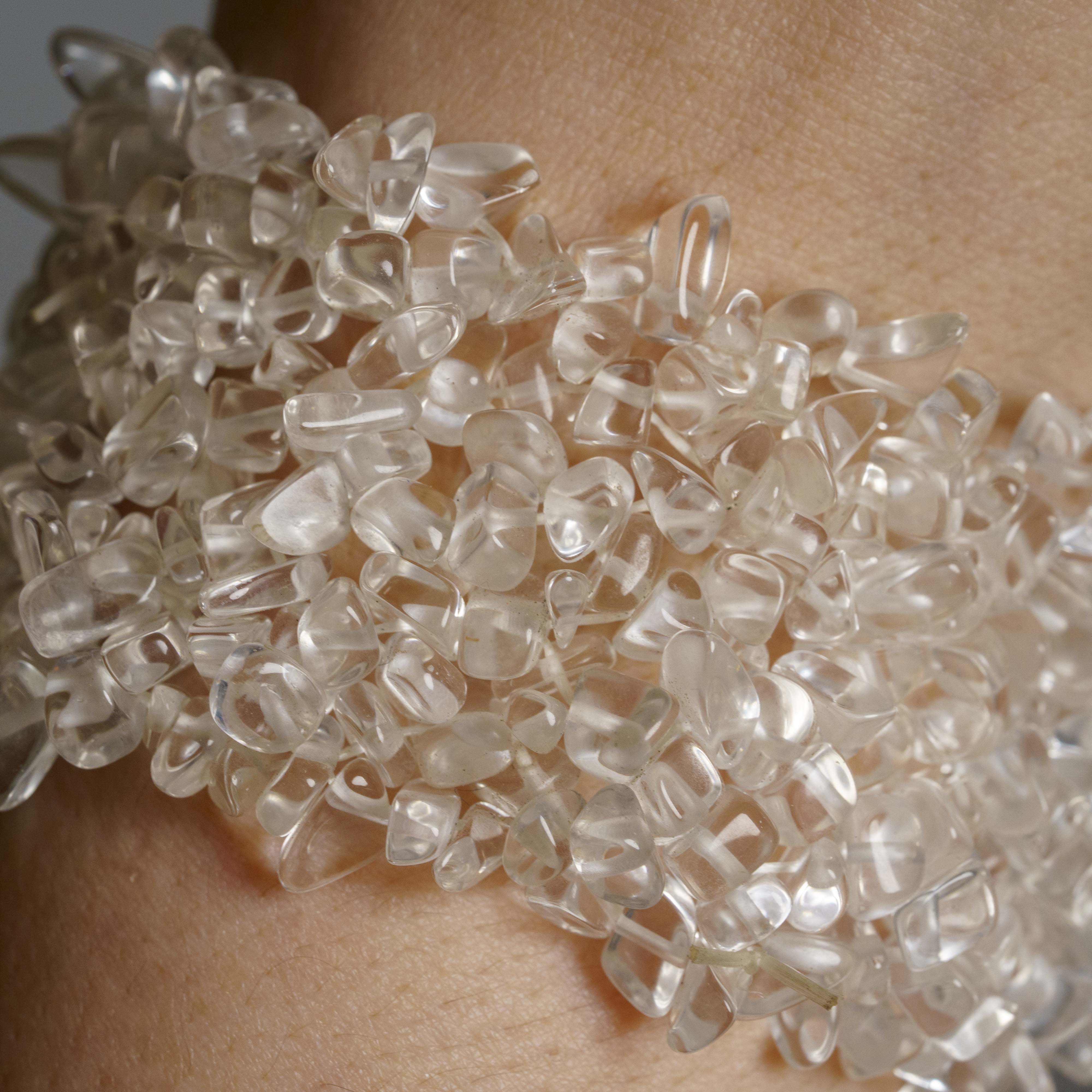 Genuine Quartz Gemstone 6.5 Inch Cuff Bracelet