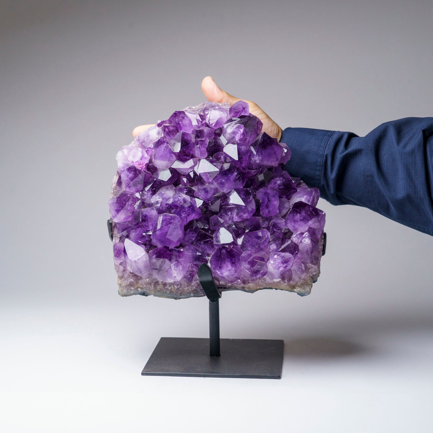 Genuine Amethyst Crystal Cluster on Stand from Brazil (16.5 lbs)