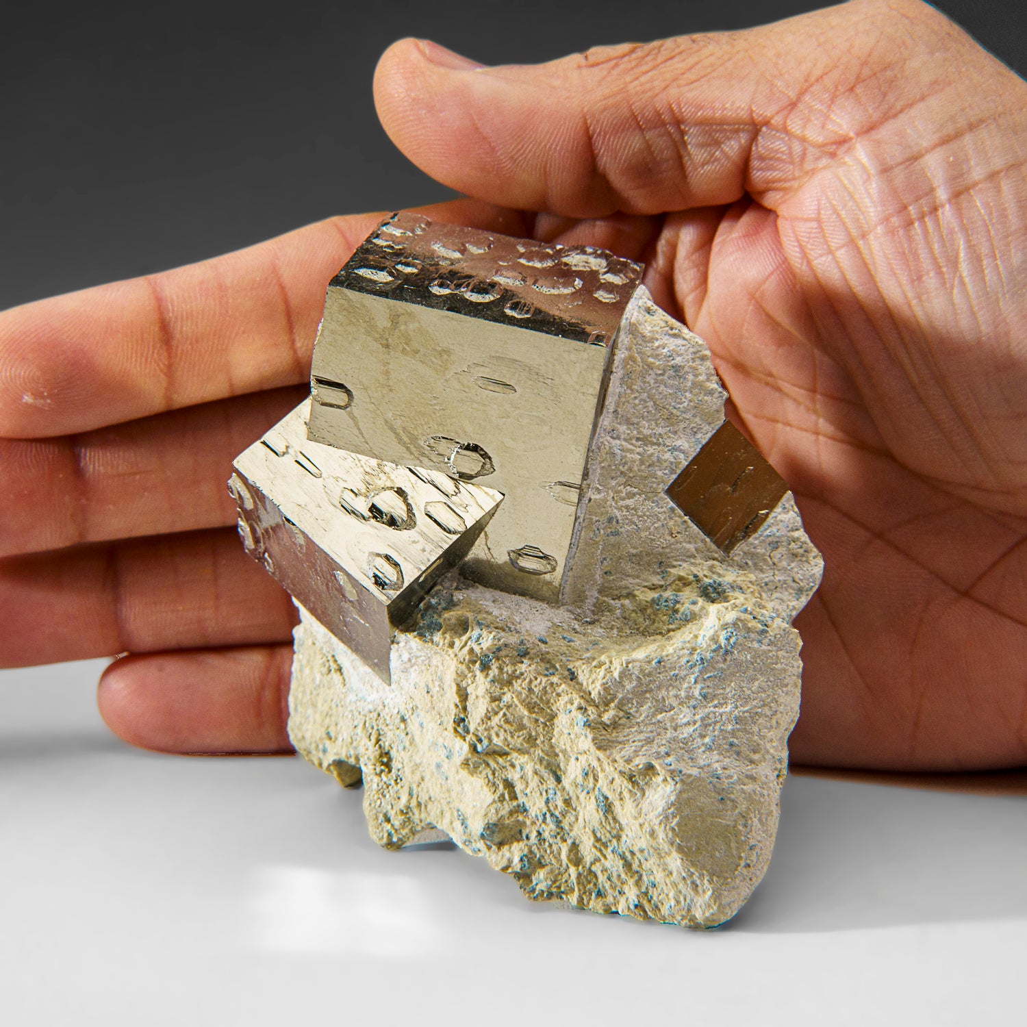 Pyrite Cube on Basalt from Navajún, La Rioja Province, Spain (438 grams)