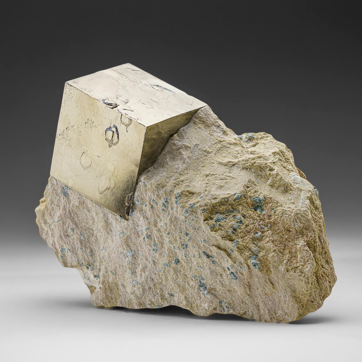 Pyrite Cube on Basalt from Navajún, La Rioja Province, Spain (2.5 lbs)