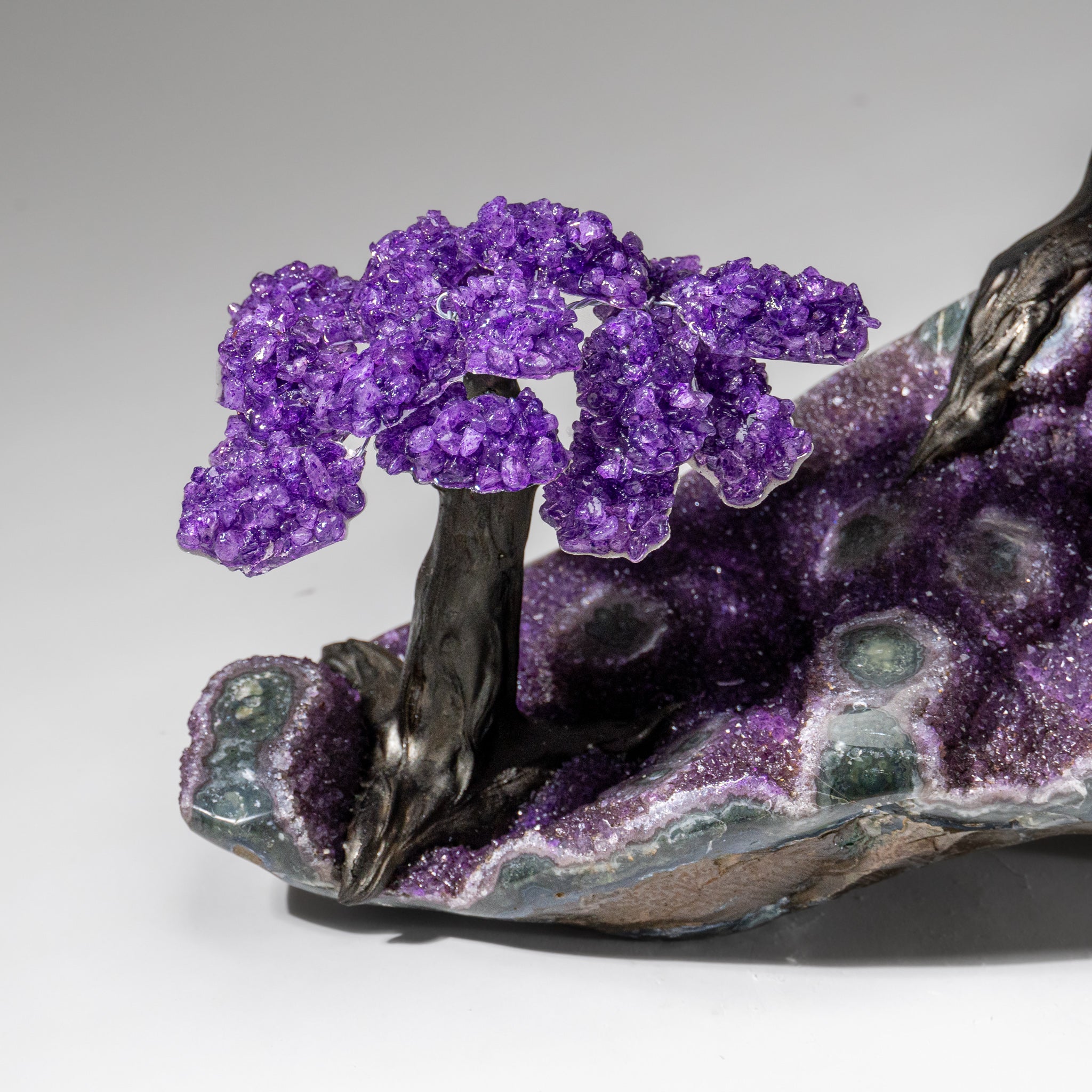 Custom Designed - Genuine Amethyst Clustered Gemstone Tree on Amethyst Matrix (The Protection Tree)