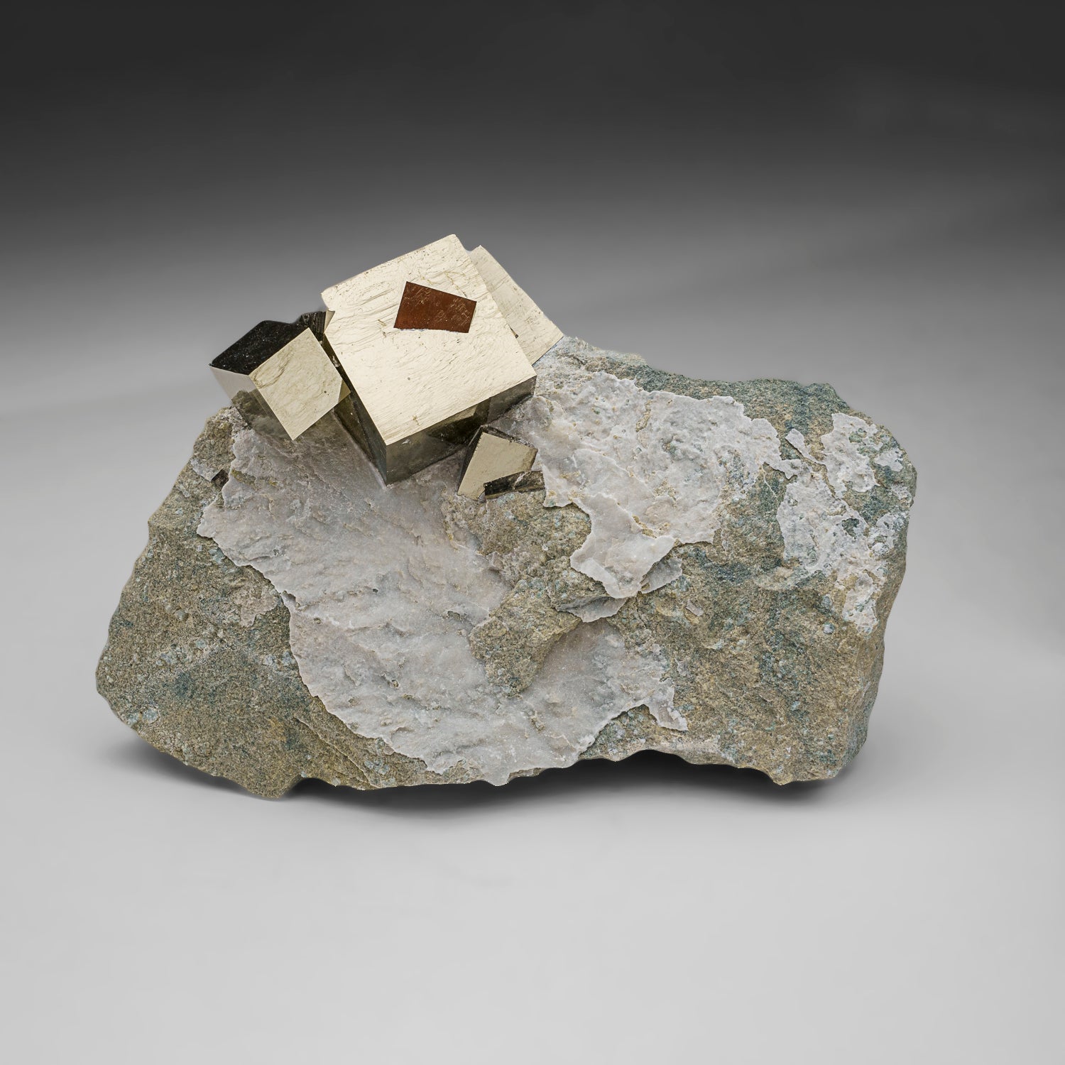 Pyrite Cube on Basalt from Navajún, La Rioja Province, Spain (1.7 lbs)