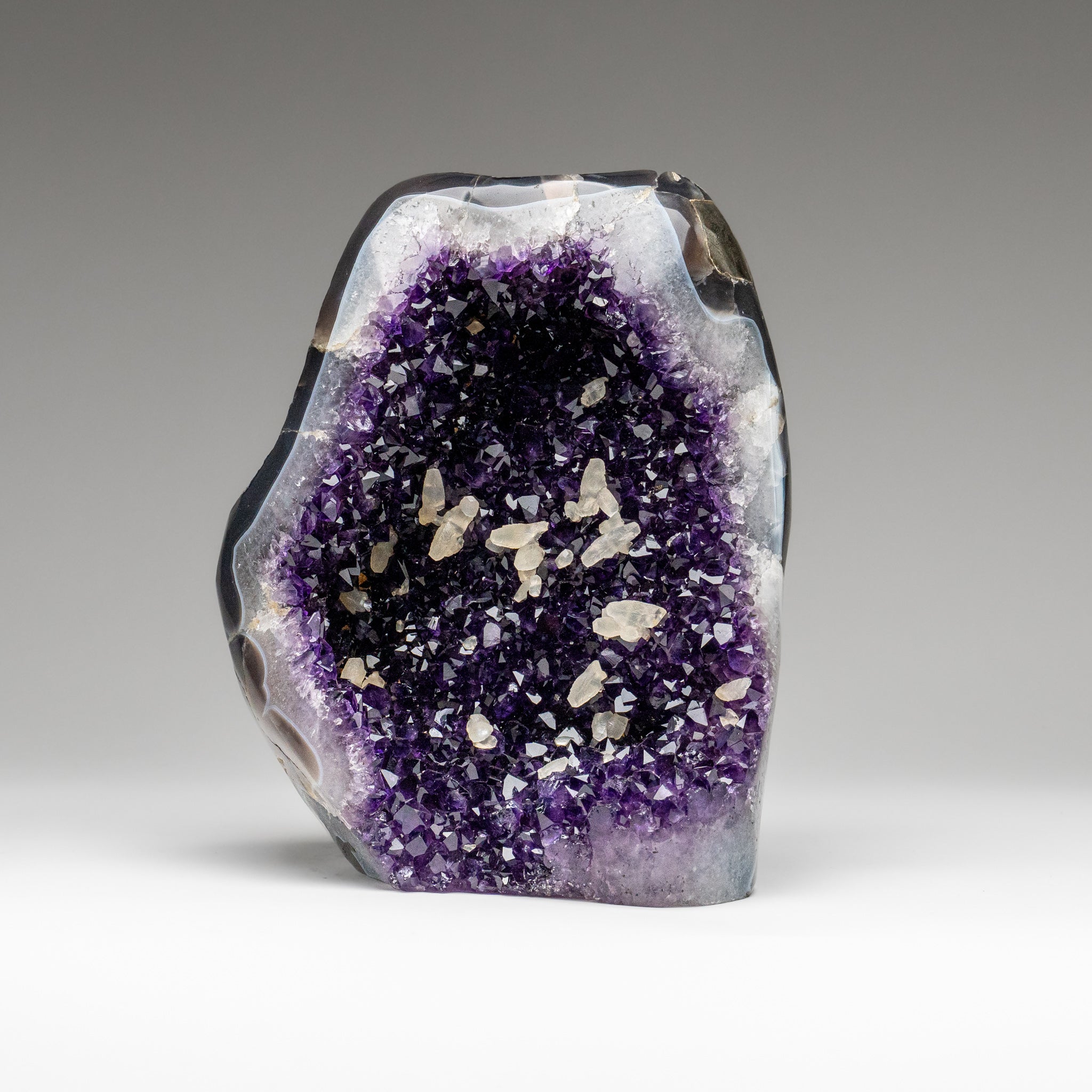 Genuine Amethyst Crystal Cluster with Calcite from Uruguay (16 lbs)