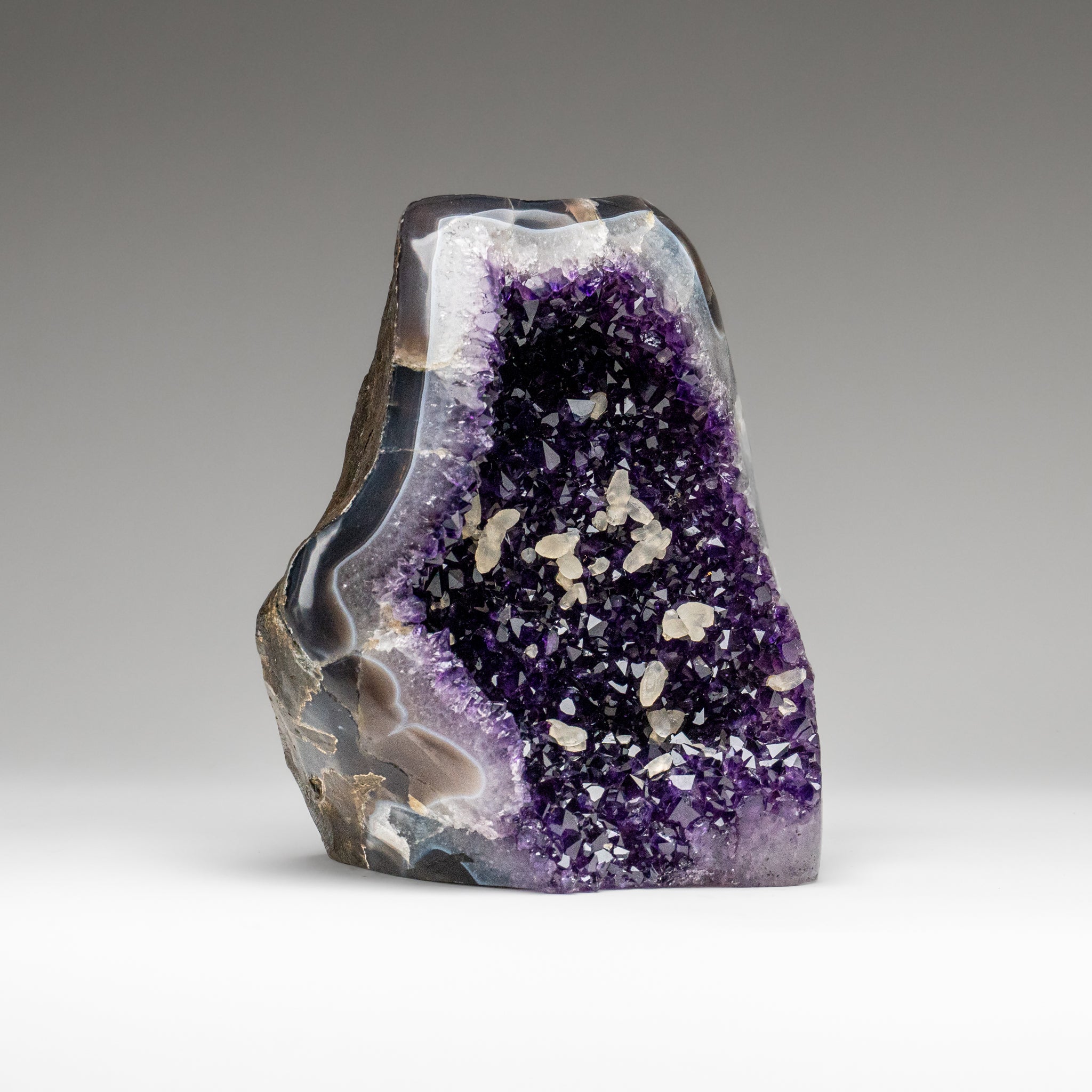 Genuine Amethyst Crystal Cluster with Calcite from Uruguay (16 lbs)