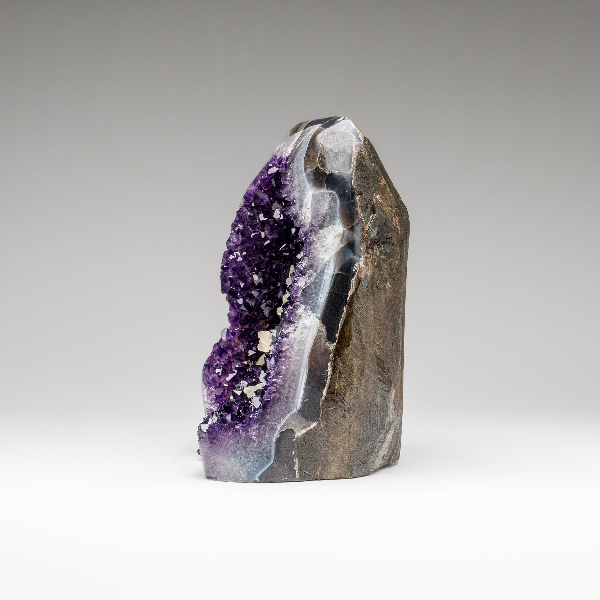 Genuine Amethyst Crystal Cluster with Calcite from Uruguay (16 lbs)