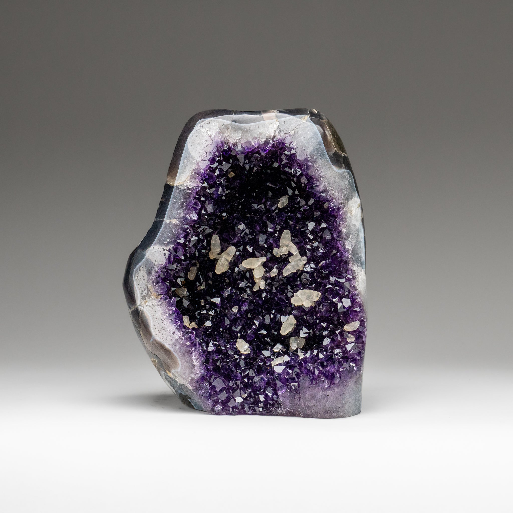 Genuine Amethyst Crystal Cluster with Calcite from Uruguay (16 lbs)