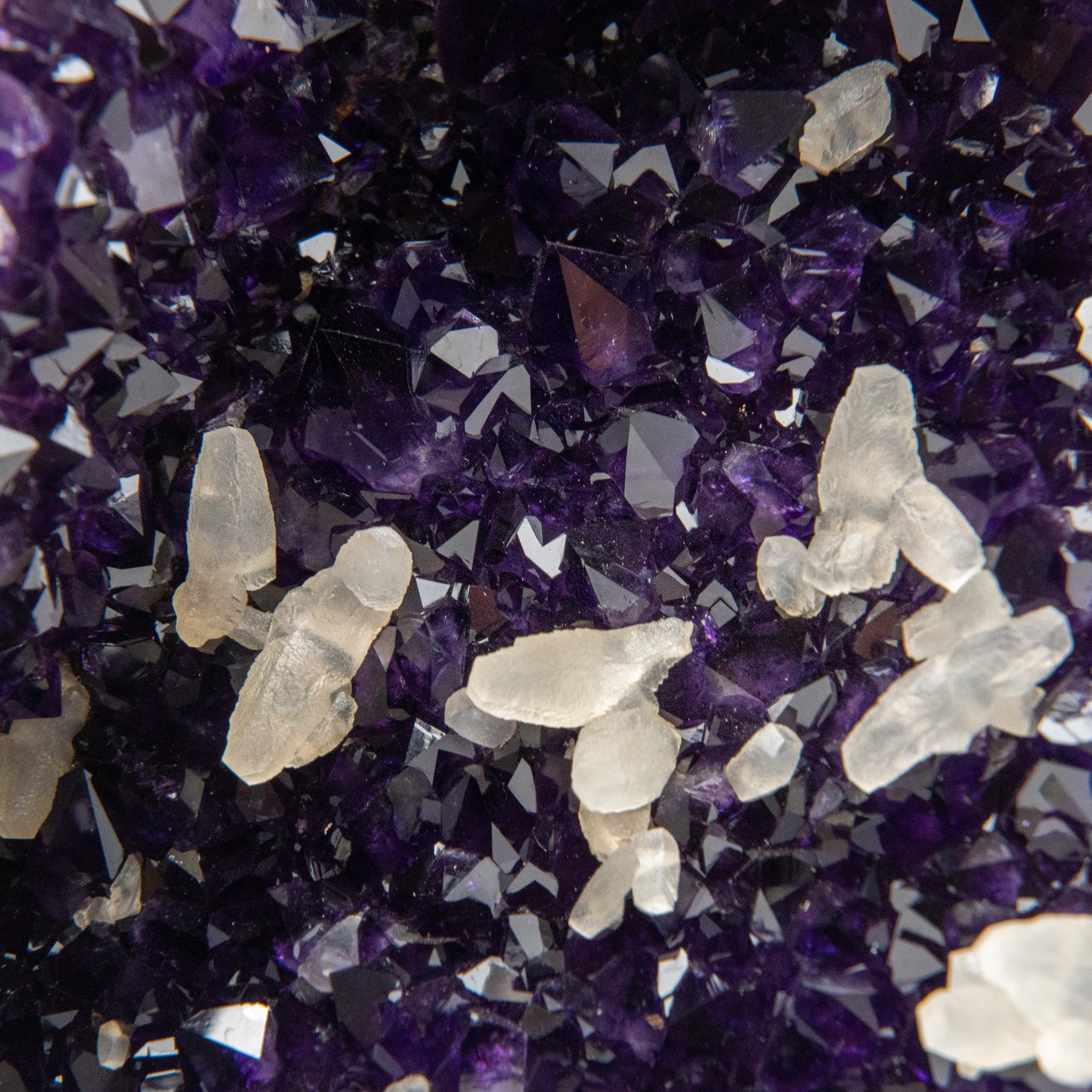 Genuine Amethyst Crystal Cluster with Calcite from Uruguay (16 lbs)