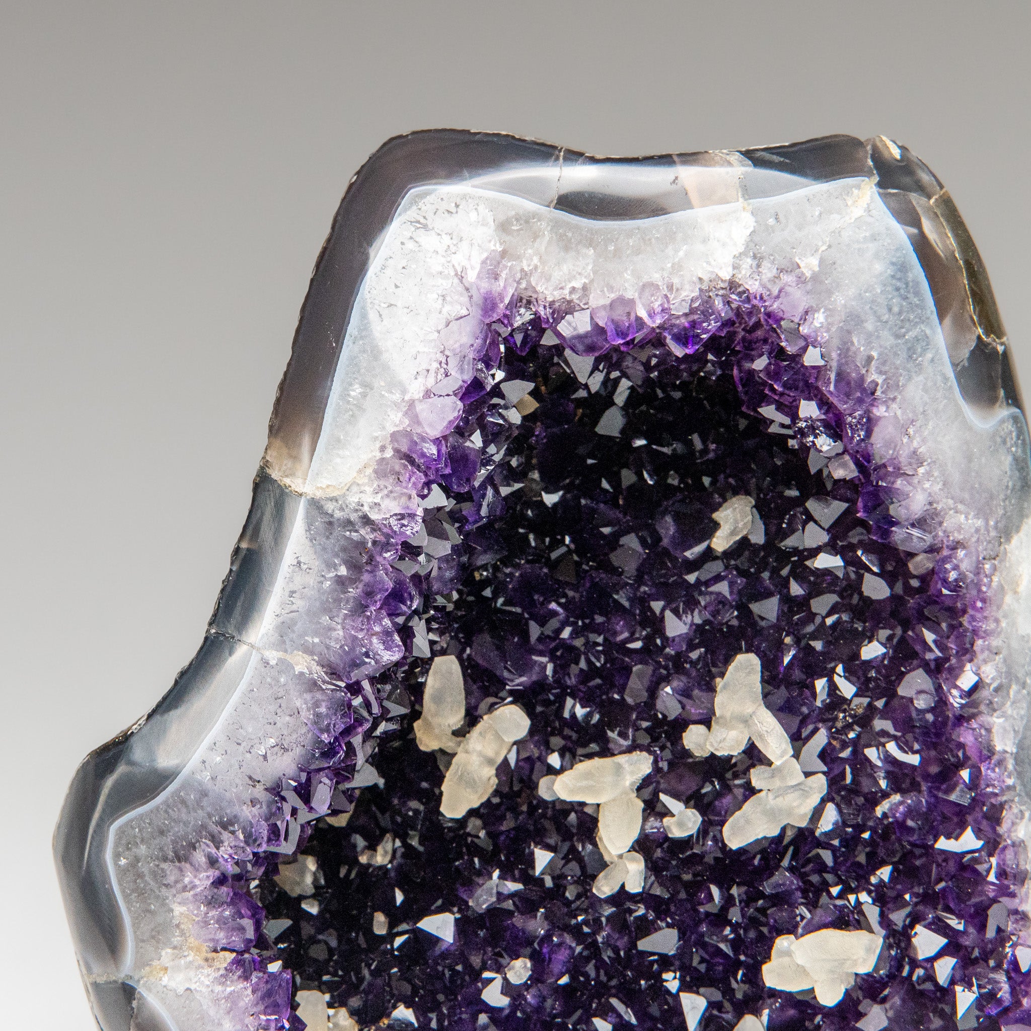 Genuine Amethyst Crystal Cluster with Calcite from Uruguay (16 lbs)