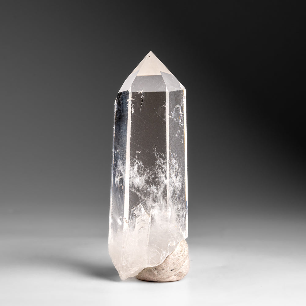 Genuine Polished Clear Quartz Crystal Point from Brazil (134 grams)