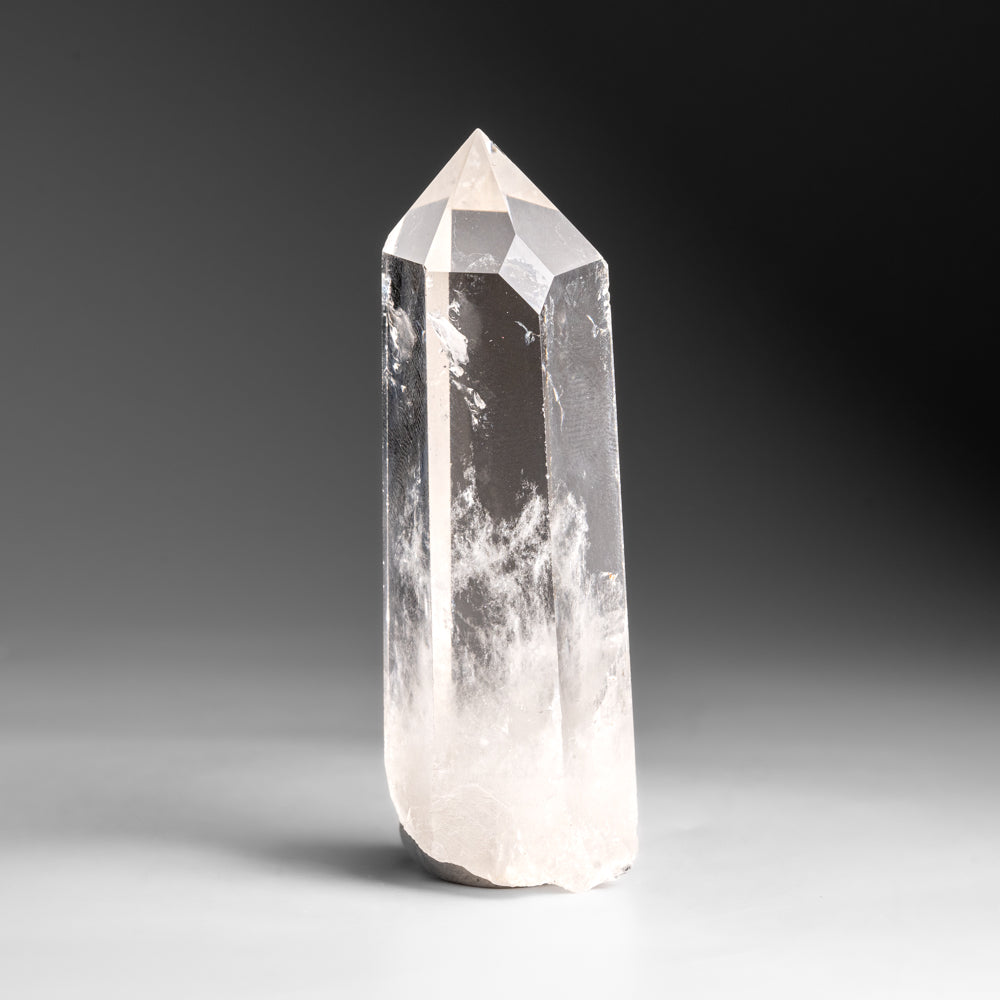 Genuine Polished Clear Quartz Crystal Point from Brazil (134 grams)