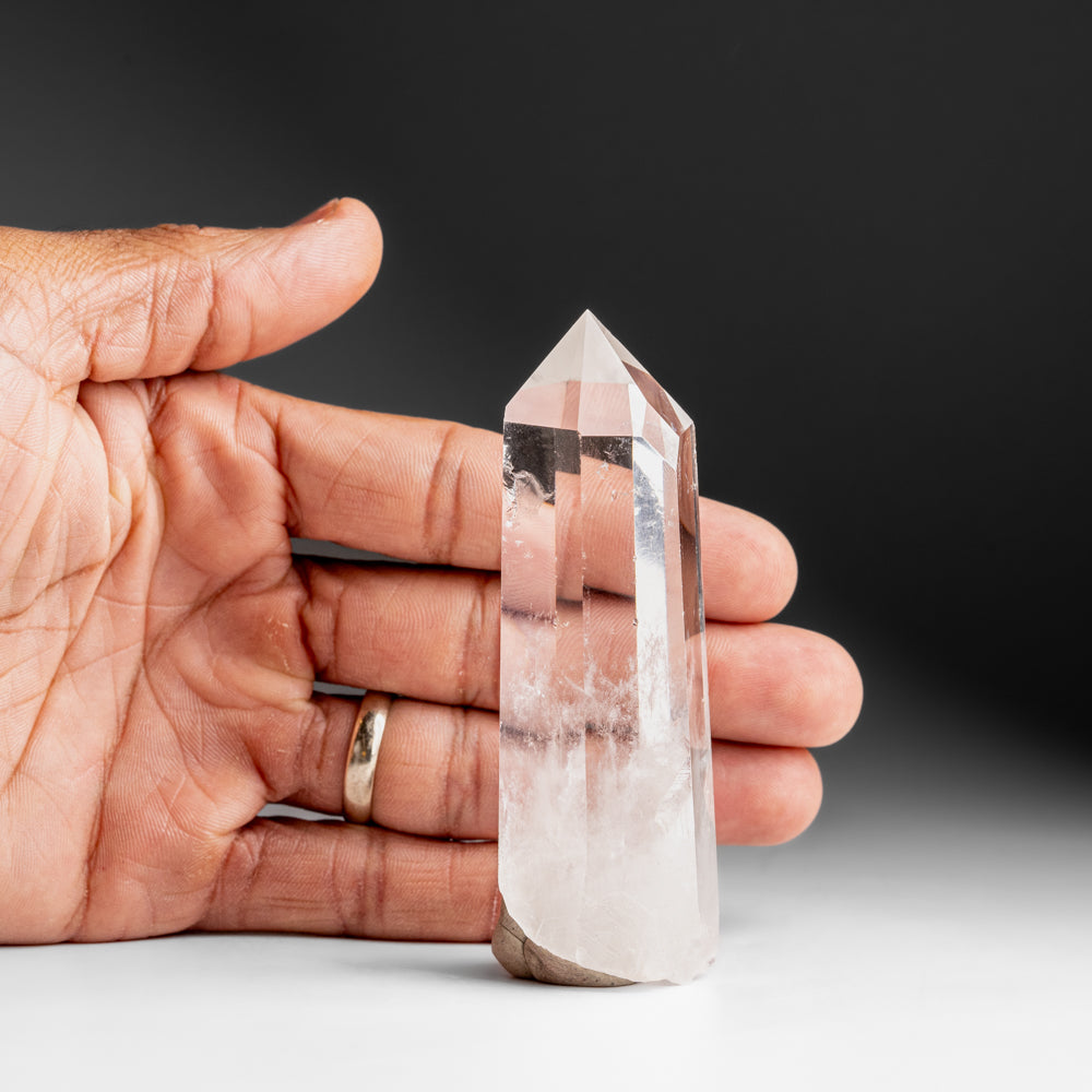 Genuine Polished Clear Quartz Crystal Point from Brazil (134 grams)