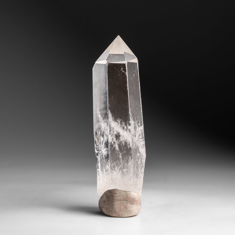 Genuine Polished Clear Quartz Crystal Point from Brazil (115.3 grams)