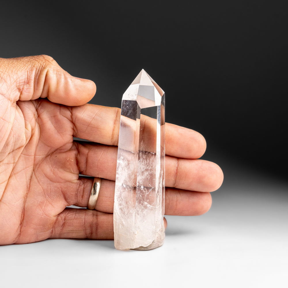 Genuine Polished Clear Quartz Crystal Point from Brazil (115.3 grams)