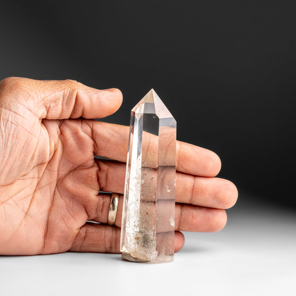 Genuine Polished Clear Quartz Crystal Point from Brazil (126 grams)