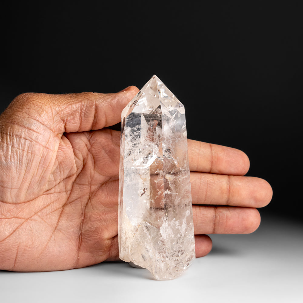 Genuine Polished Clear Quartz Crystal Point from Brazil (252 grams)