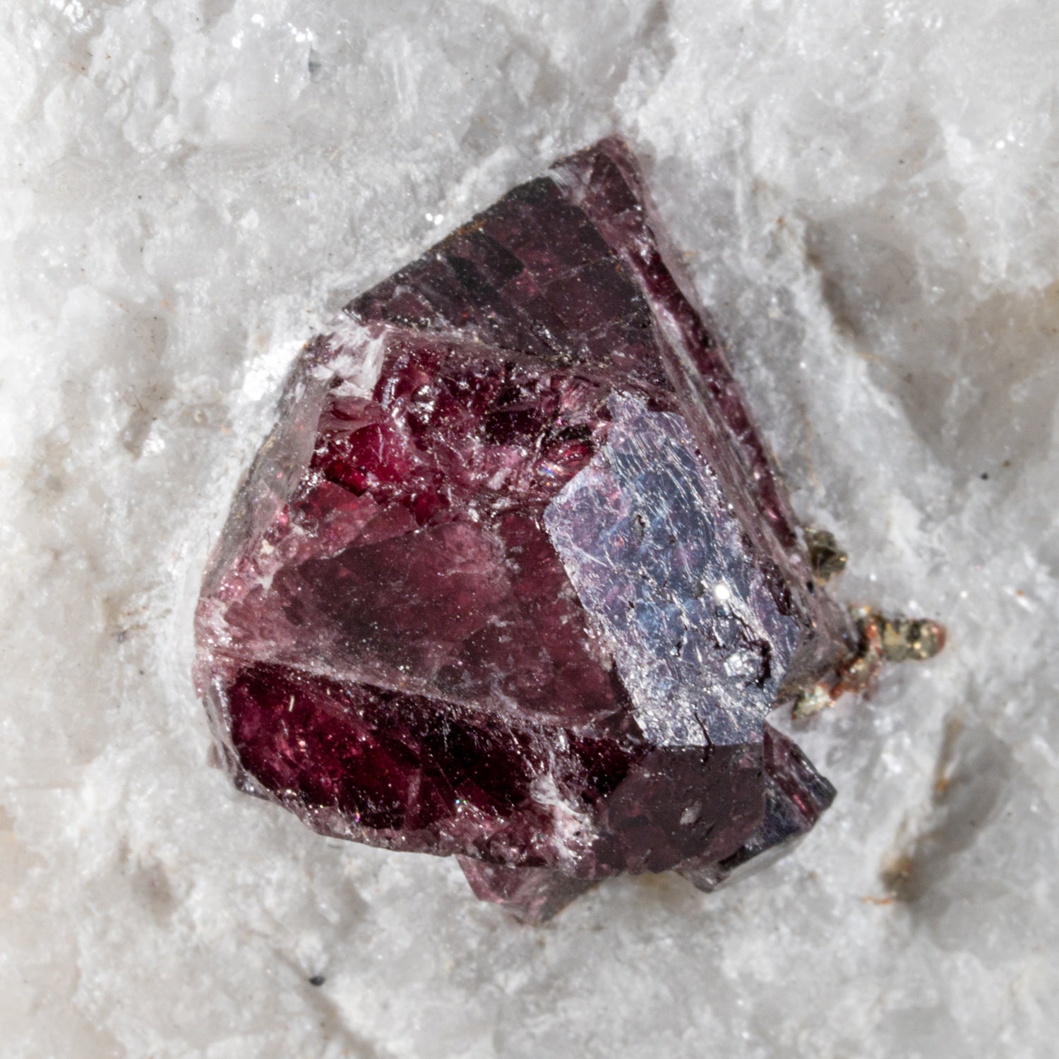 Corundum var. Ruby in Quartz from Mysuru (formerly Mysore), Karnataka, India