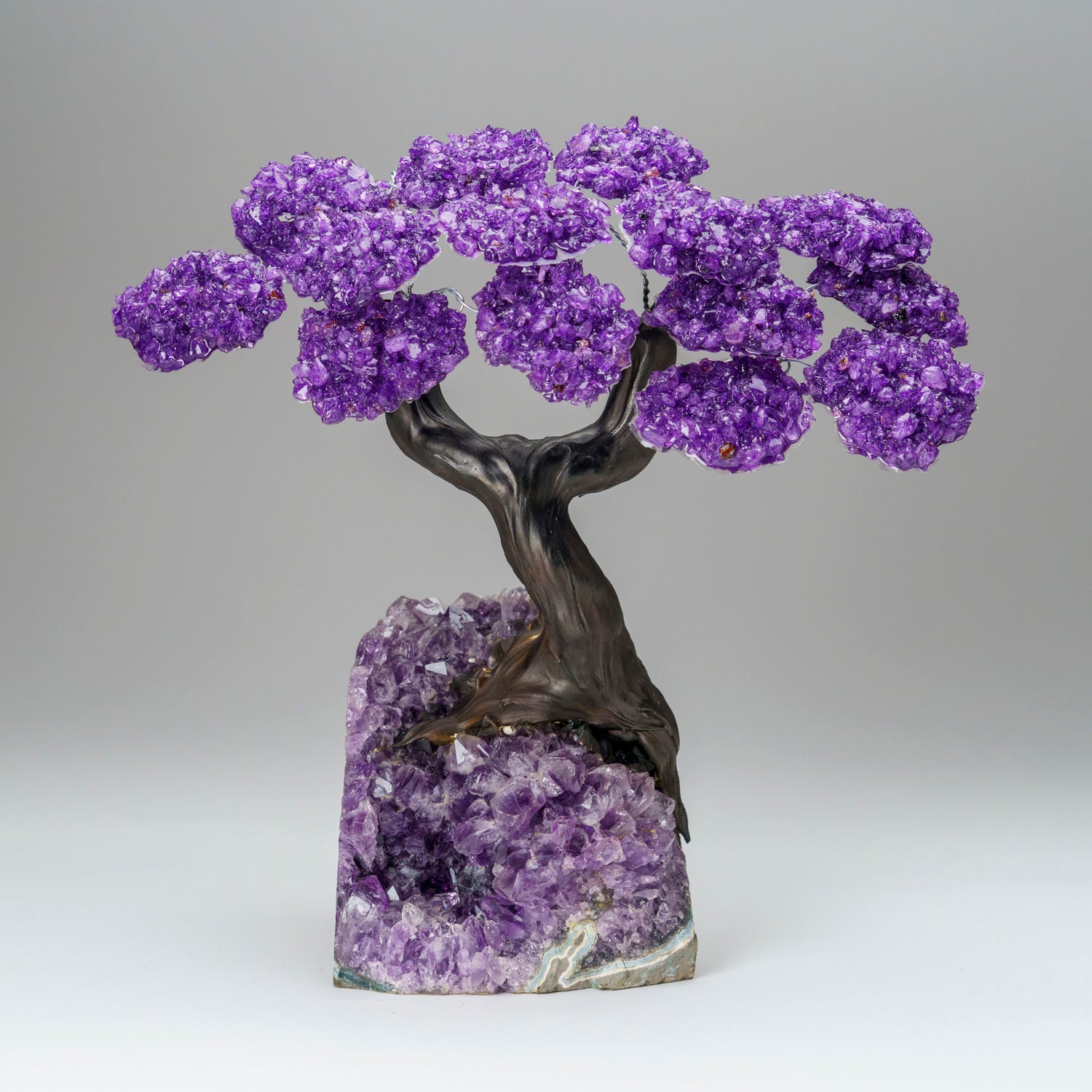 Custom - Genuine Amethyst Clustered Gemstone Tree on Amethyst Matrix (The Protection Tree)