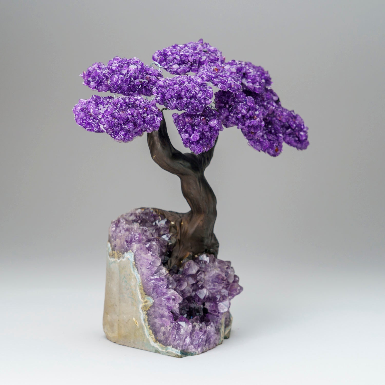 Custom - Genuine Amethyst Clustered Gemstone Tree on Amethyst Matrix (The Protection Tree)