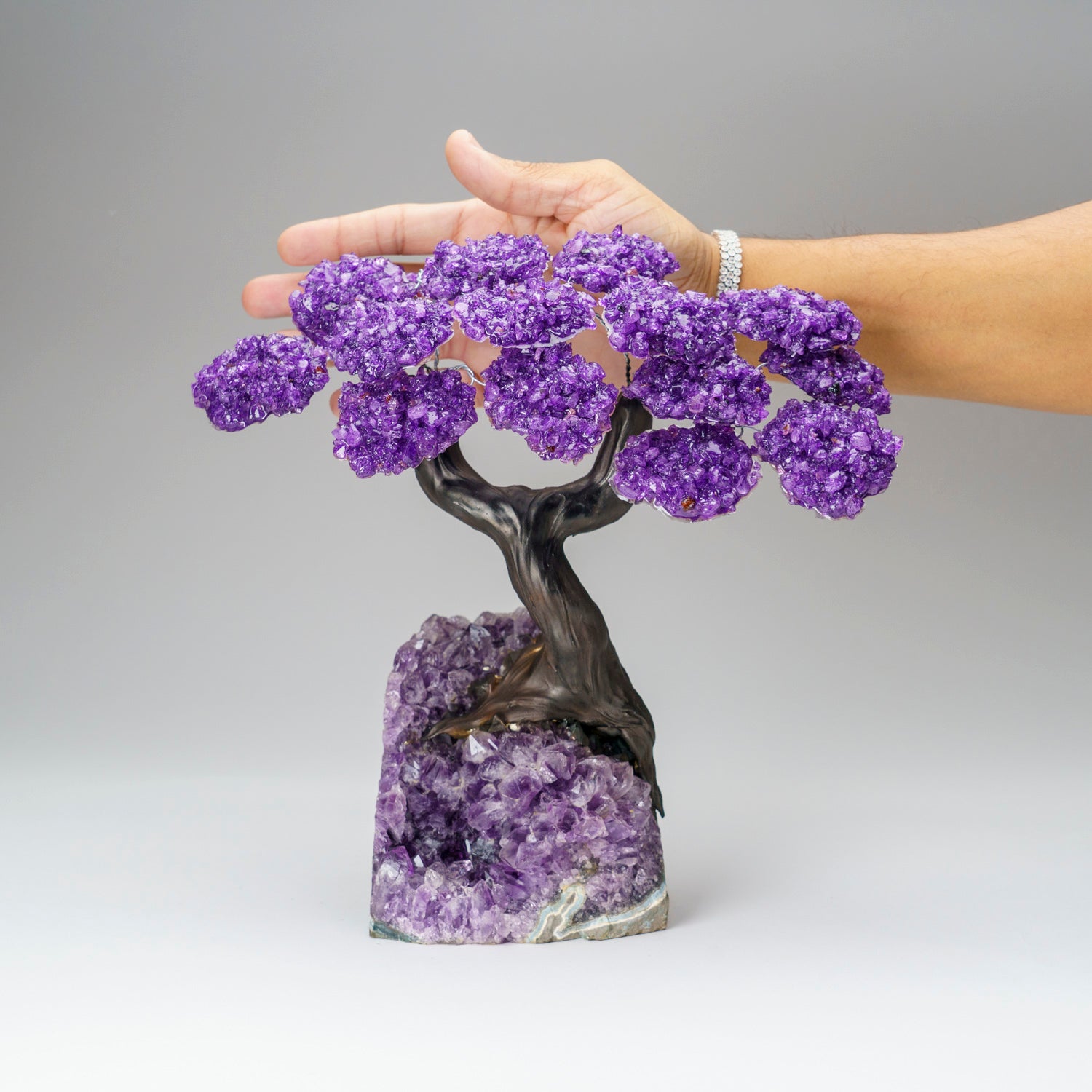 Custom - Genuine Amethyst Clustered Gemstone Tree on Amethyst Matrix (The Protection Tree)