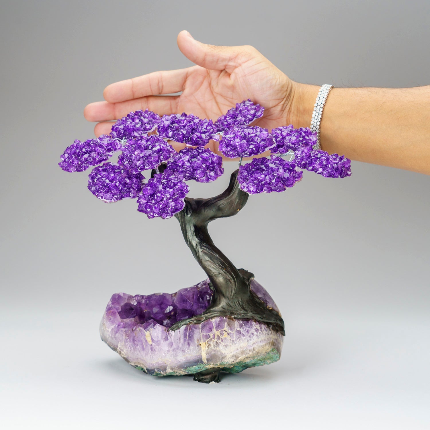 Custom - Genuine Amethyst Clustered Gemstone Tree on Amethyst Matrix (The Protection Tree)