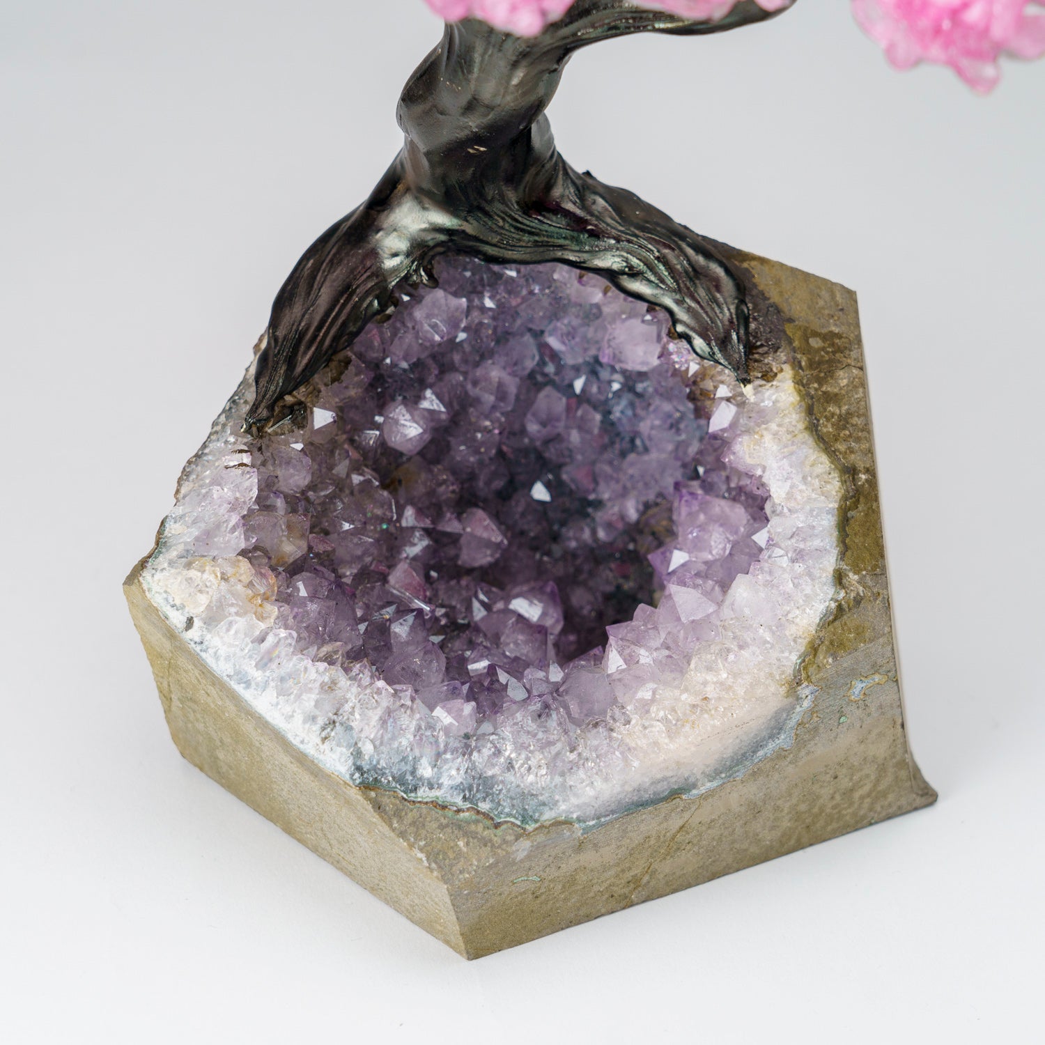 Custom - Genuine Rose Quartz Clustered Gemstone Tree on Amethyst Matrix (The Love Tree)