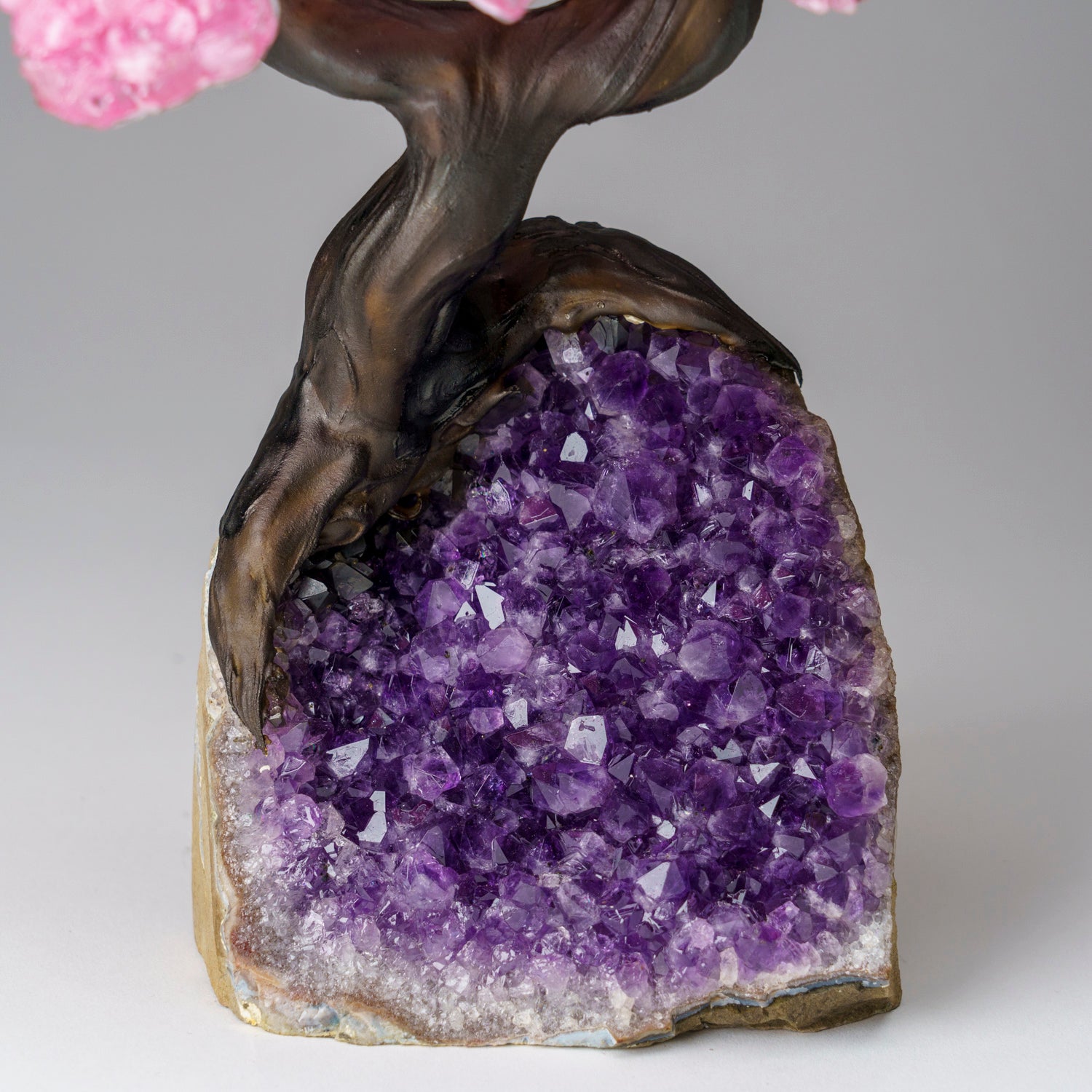 Custom - Genuine Rose Quartz Clustered Gemstone Tree on Amethyst Matrix (The Love Tree)