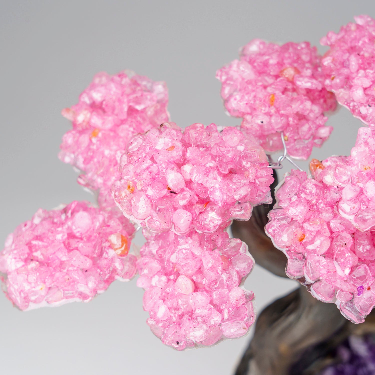 Custom - Genuine Rose Quartz Clustered Gemstone Tree on Amethyst Matrix (The Love Tree)