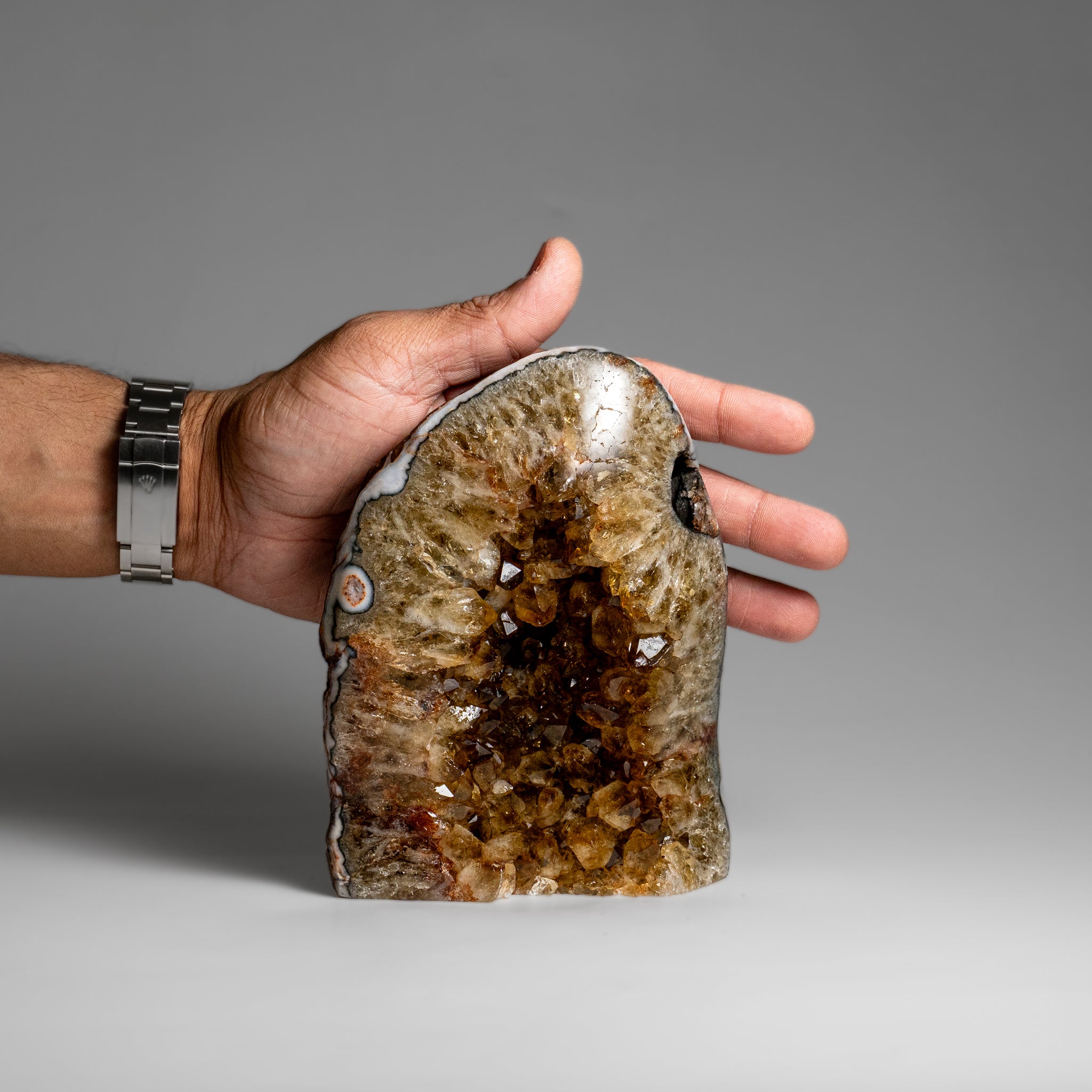 Genuine Citrine Quartz Crystal Cluster From Brazil (2 lbs)