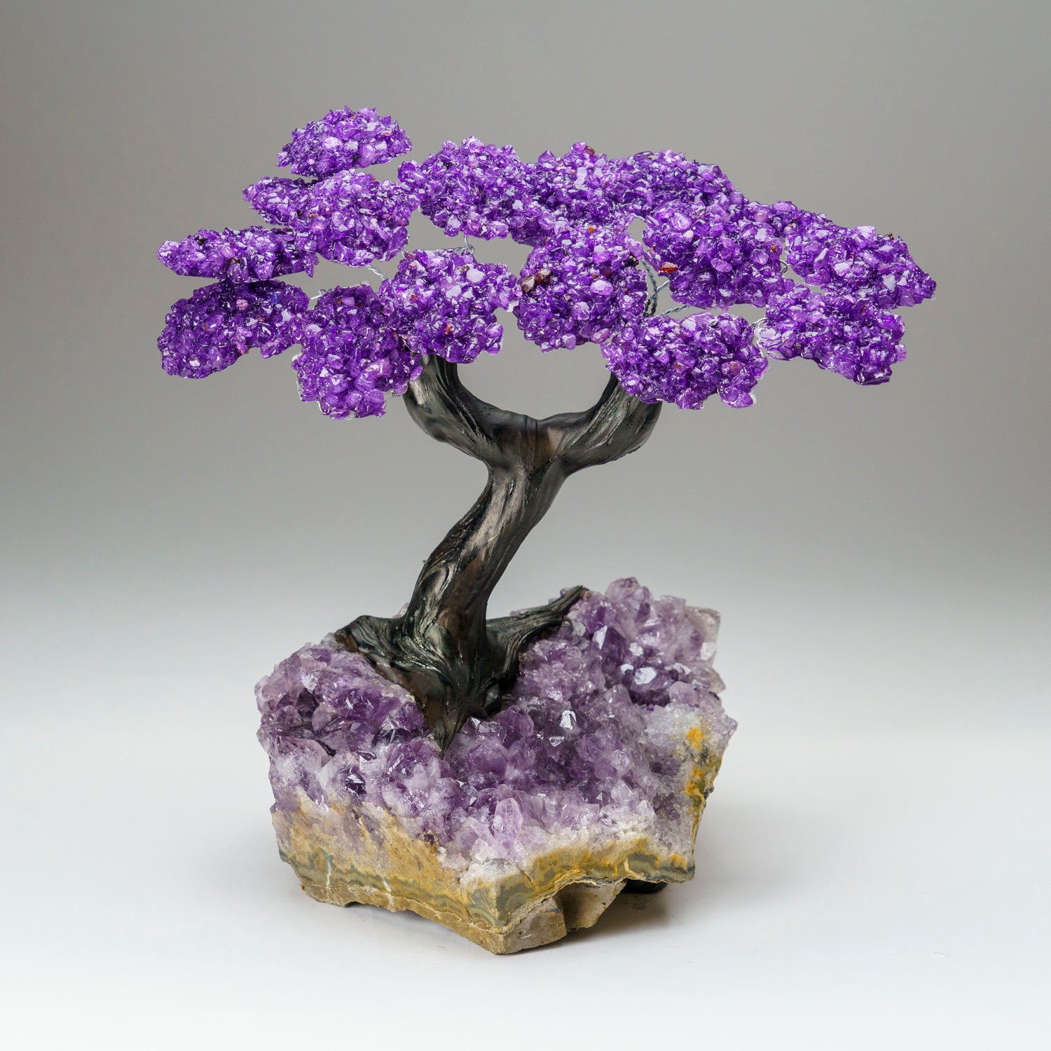 Custom - Genuine Amethyst Clustered Gemstone Tree on Amethyst Matrix (The Protection Tree)