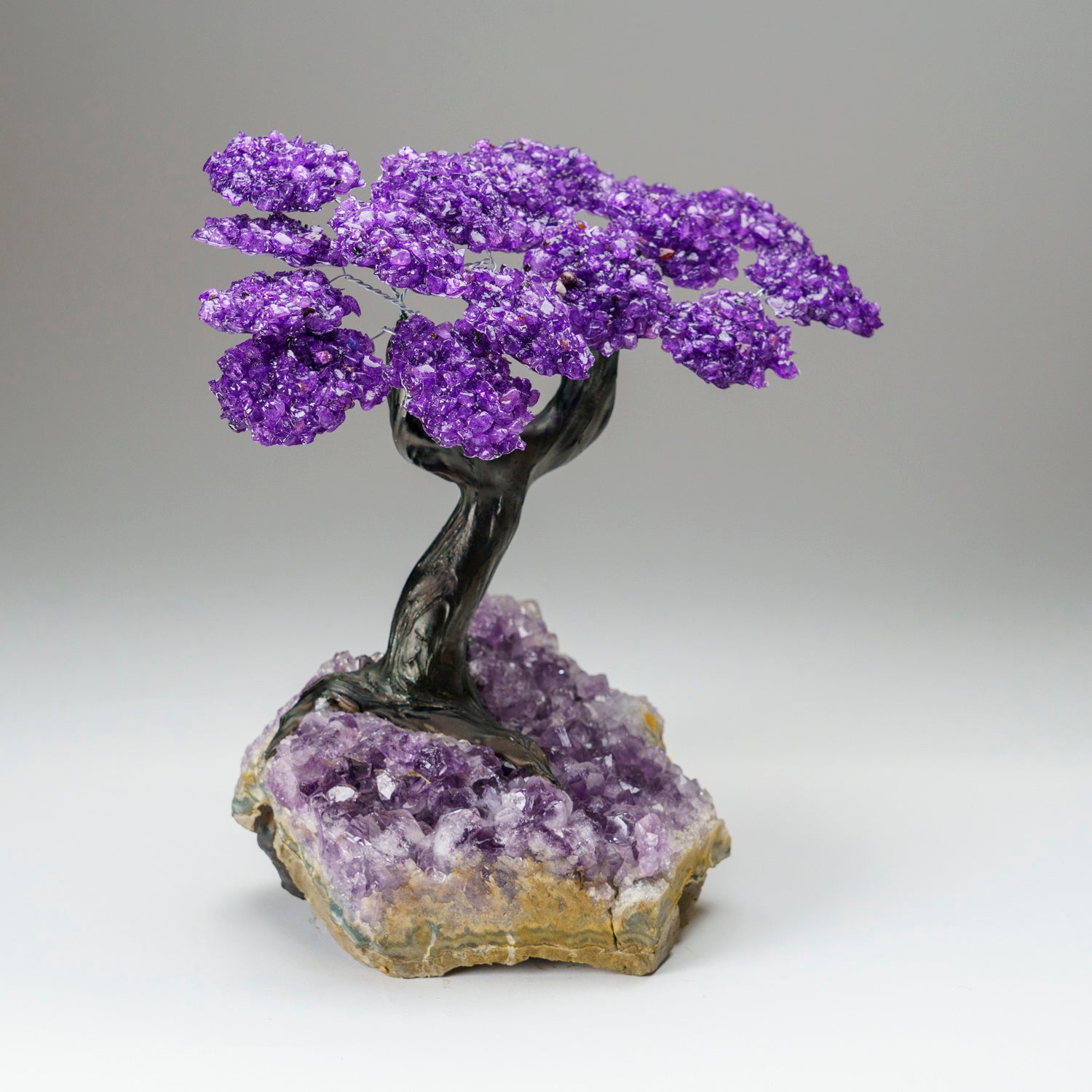 Custom - Genuine Amethyst Clustered Gemstone Tree on Amethyst Matrix (The Protection Tree)