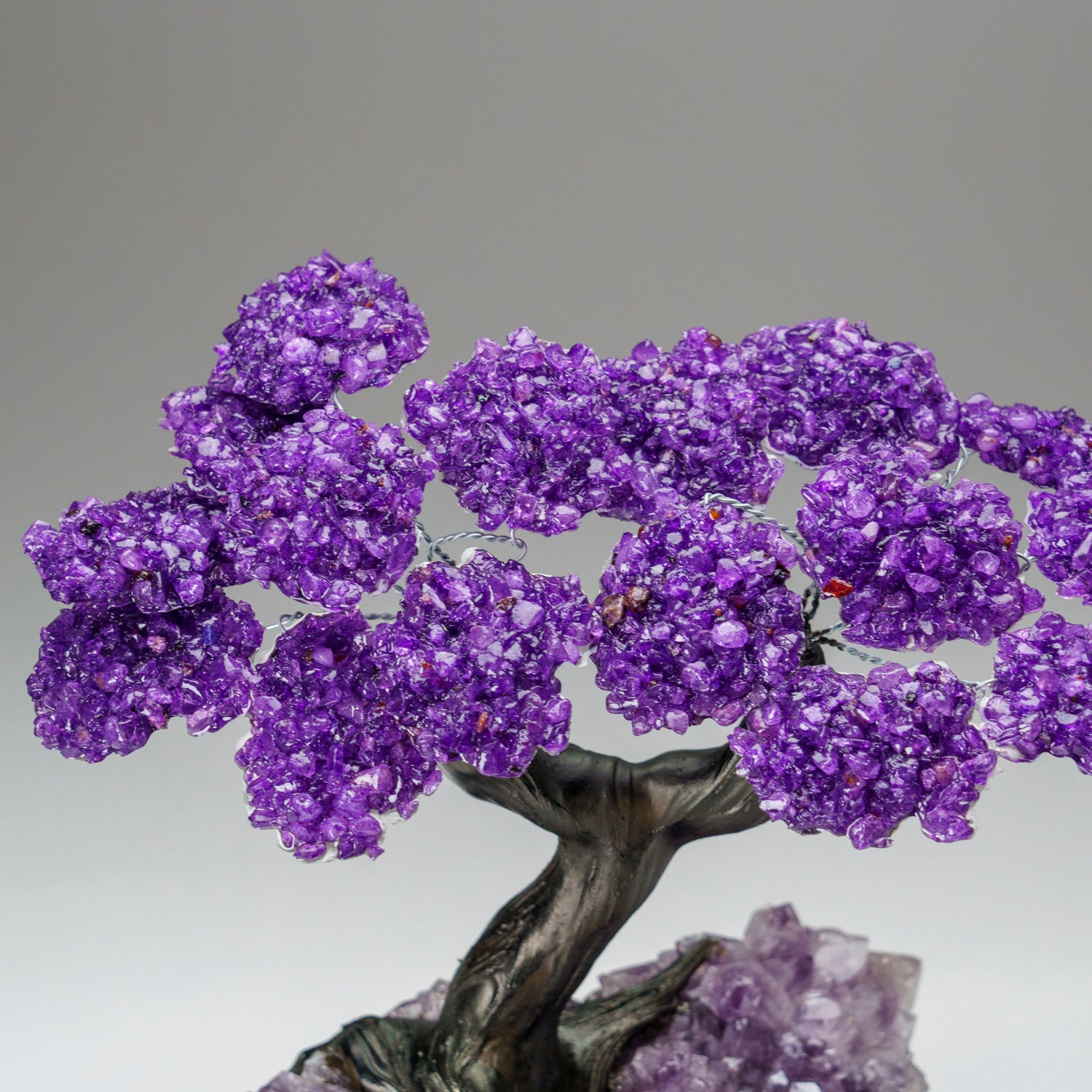 Custom - Genuine Amethyst Clustered Gemstone Tree on Amethyst Matrix (The Protection Tree)