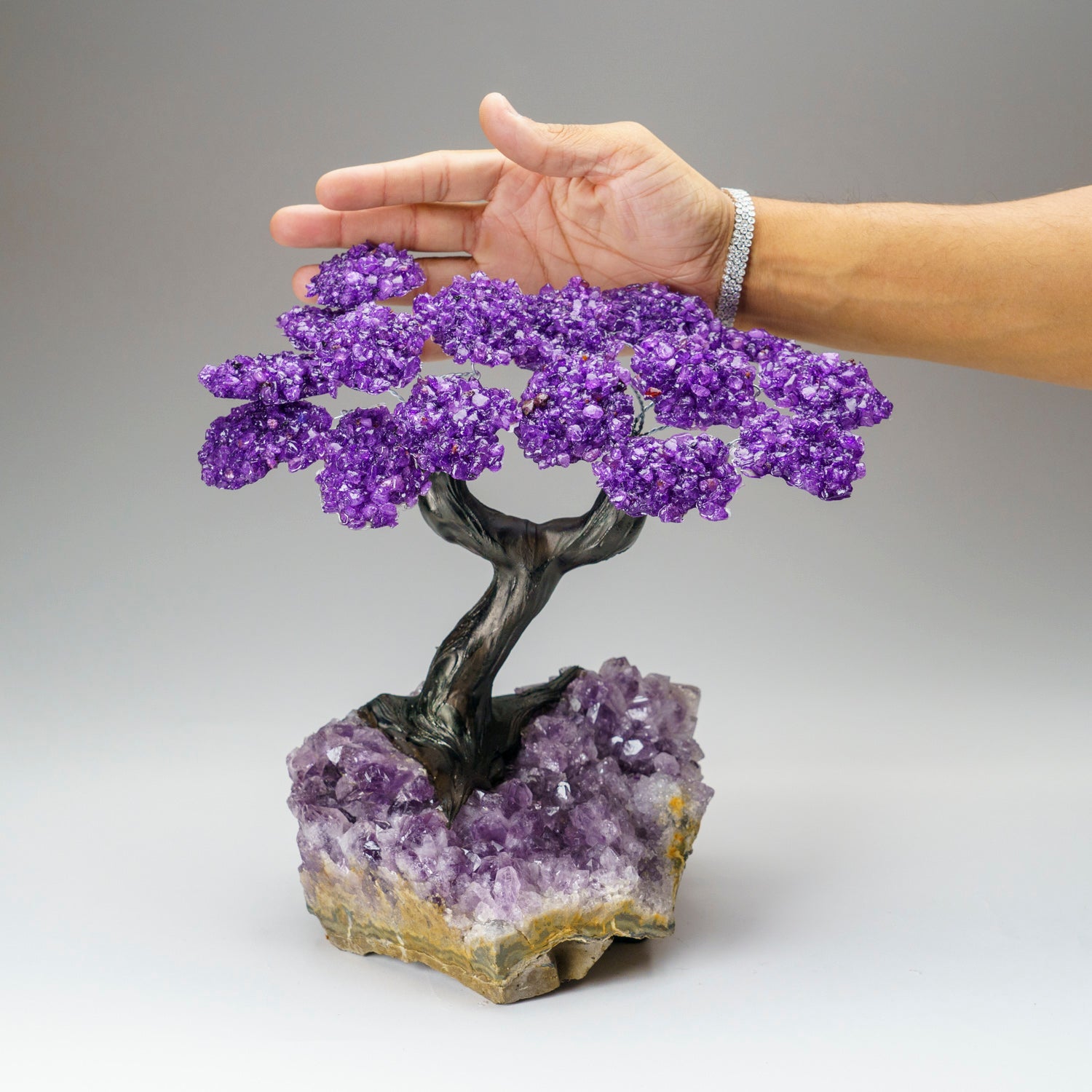 Custom - Genuine Amethyst Clustered Gemstone Tree on Amethyst Matrix (The Protection Tree)