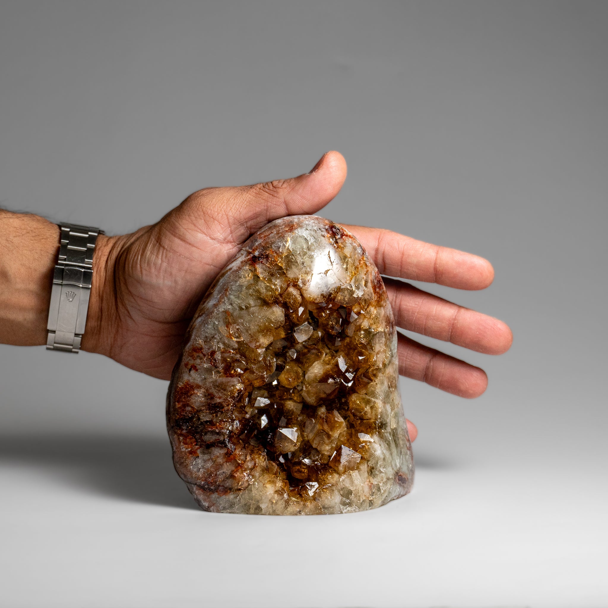 Genuine Citrine Quartz Crystal Cluster From Brazil (3.5 lbs)