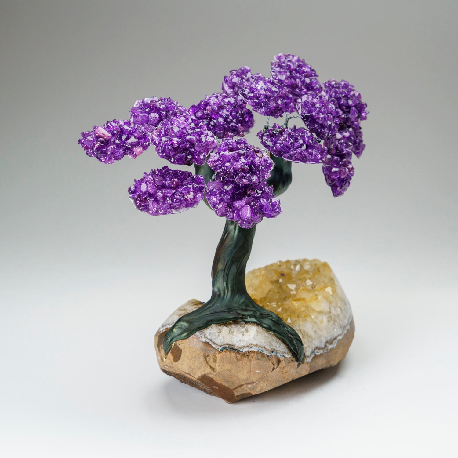 Custom - Genuine Amethyst Clustered Gemstone Tree on Citrine Matrix (The Empowerment Tree)