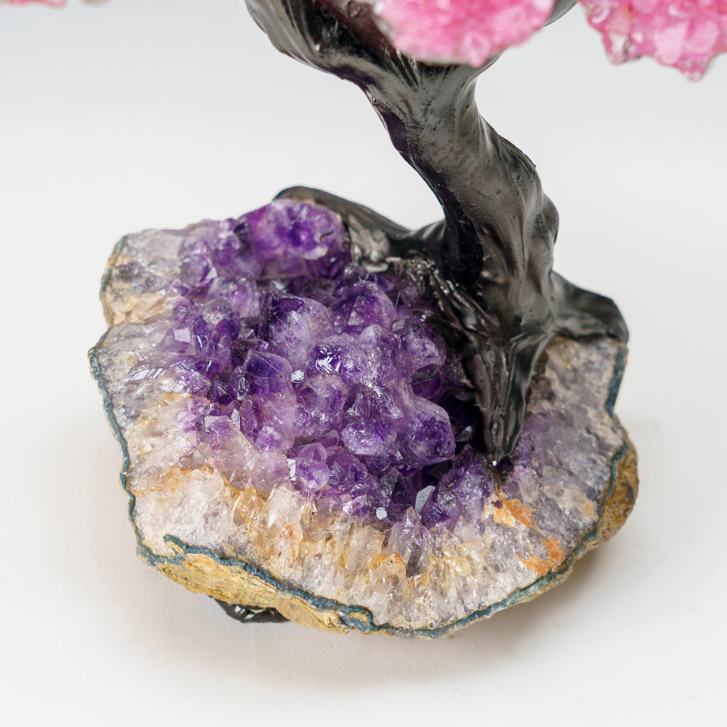 Custom - Genuine Rose Quartz Clustered Gemstone Tree on Amethyst Matrix (The Love Tree)