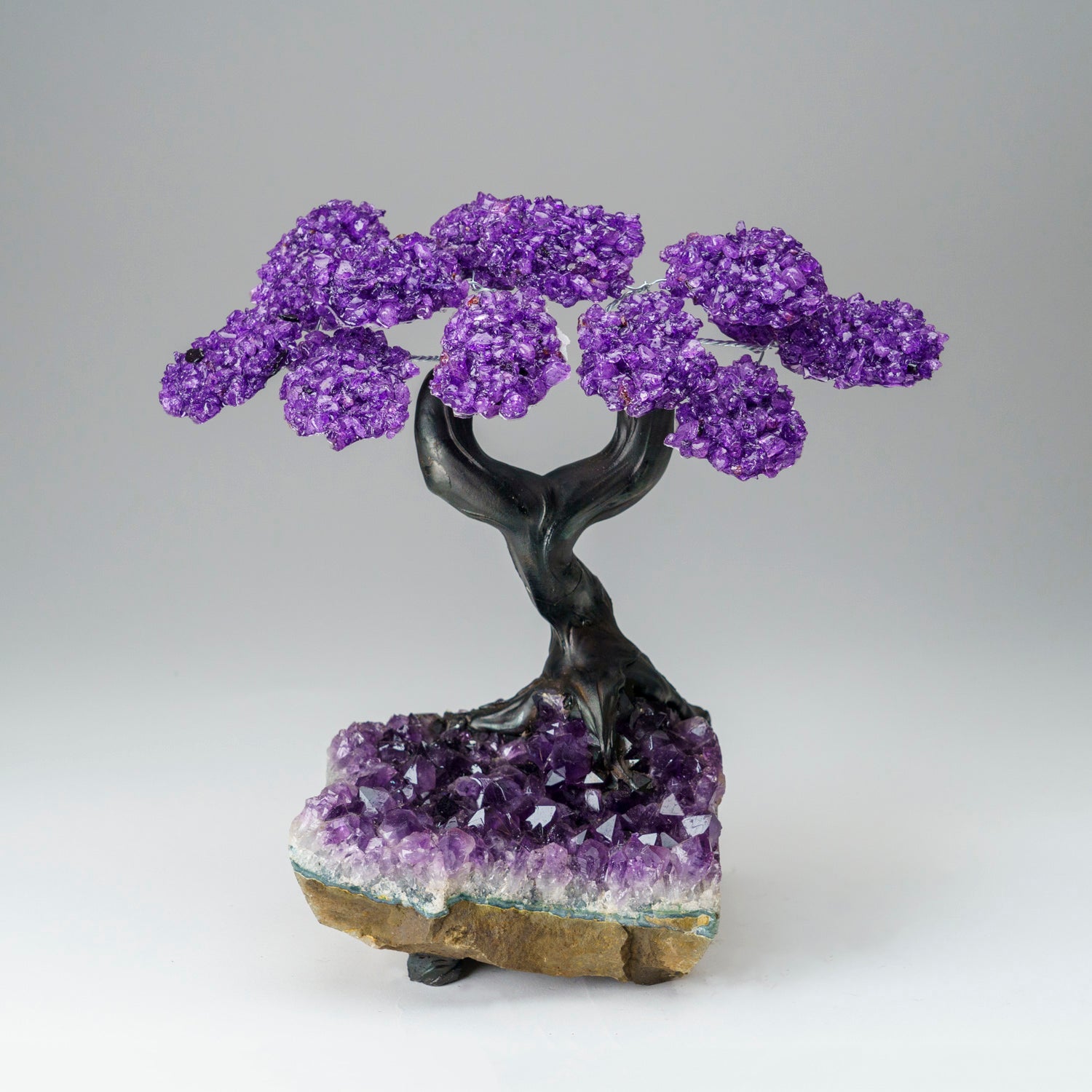 Custom - Genuine Amethyst Clustered Gemstone Tree on Amethyst Matrix (The Protection Tree)