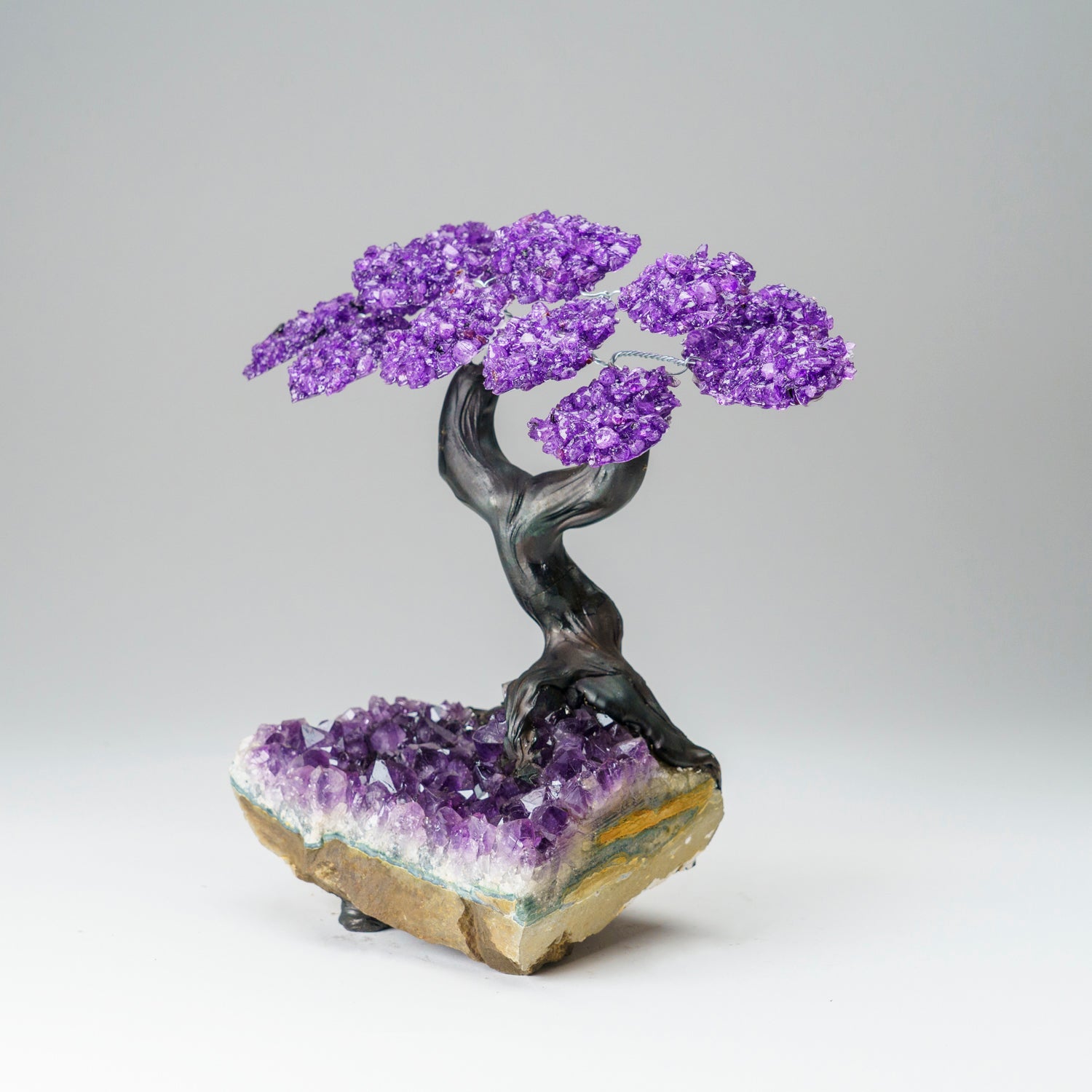 Custom - Genuine Amethyst Clustered Gemstone Tree on Amethyst Matrix (The Protection Tree)